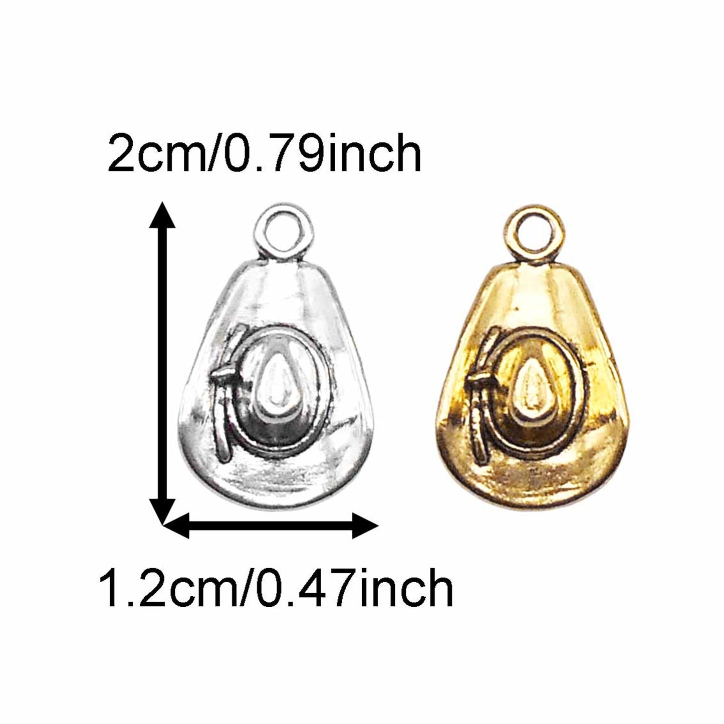 12PCS 20*12mm Retro Gold&Silver Cowboy Hats Charms Alloy Western Style Caps Pendants for Jewelry Bracelet Earring Necklace Making DIY Crafts Decoration