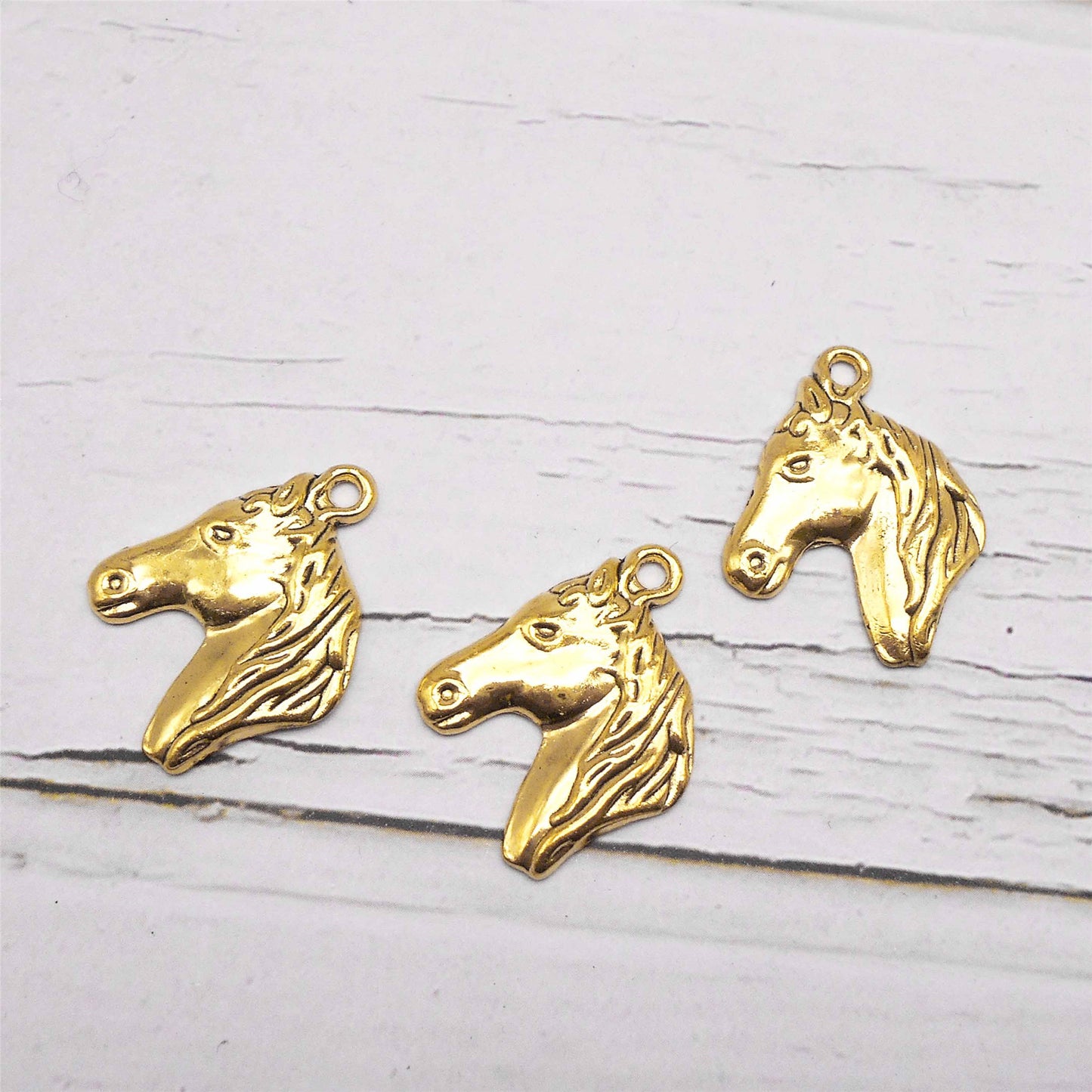 12PCS 29*23mm Metal Alloy Horse Head Pendant Charms Retro Gold Jewelry Findings for Necklace Earring Bracelet Making, DIY Crafts Keyring Decoration