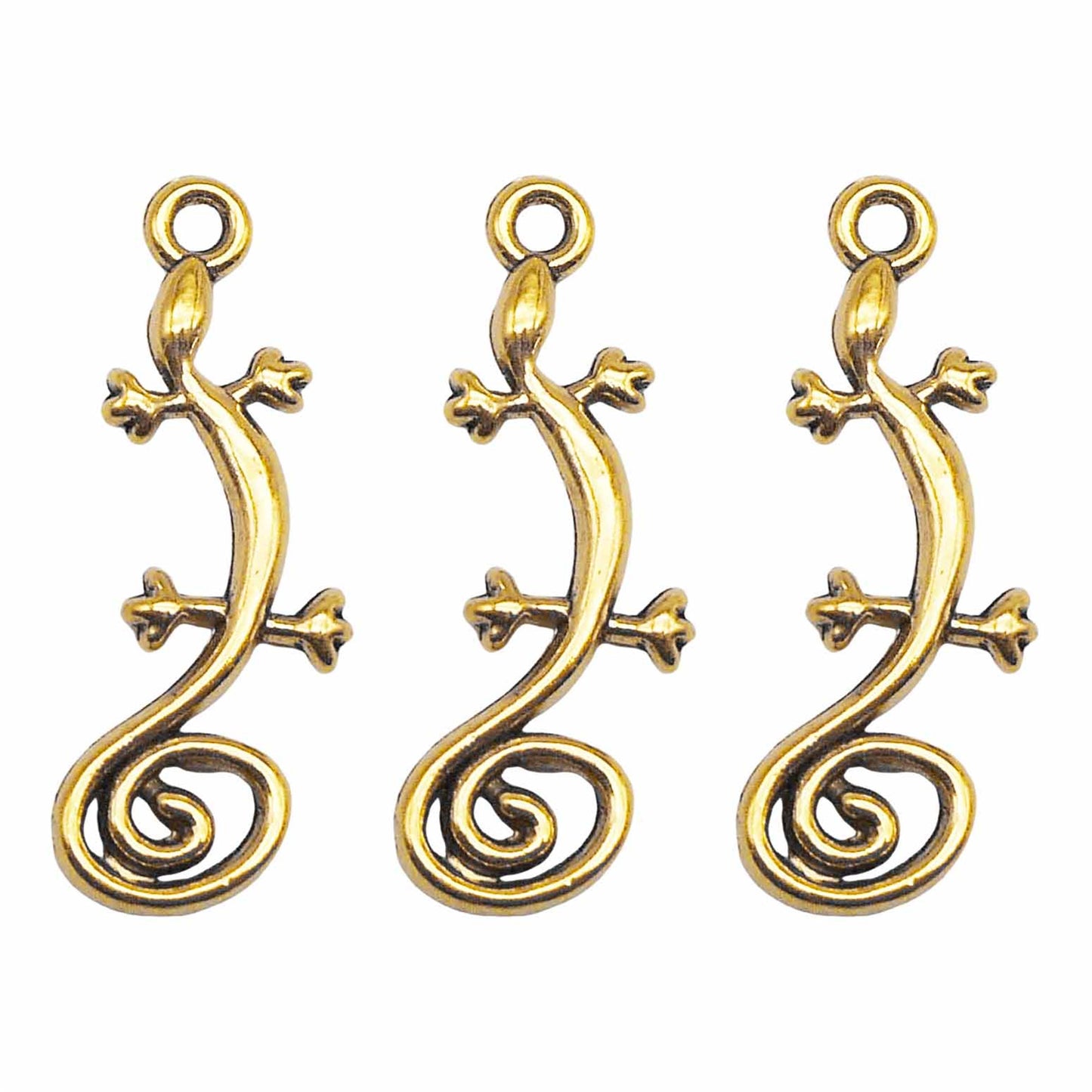 12pcs 29x10mm Metal Alloy Desert Lizard Charms Antique Gold Animal Pendants DIY Jewelry Accessories for Necklace Bracelet Earring Making, Crafts Decoration