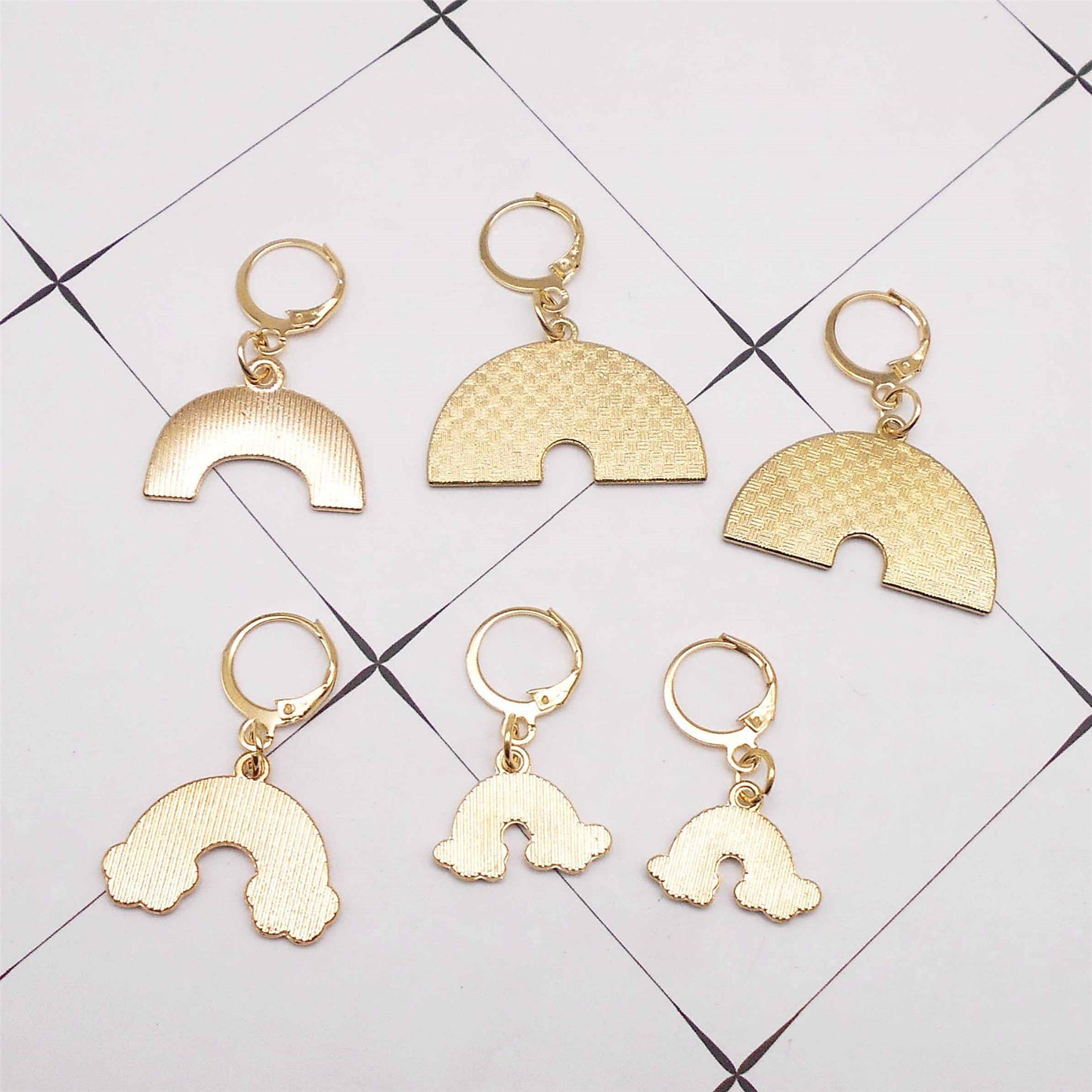 6PCS Alloy Cloud Rainbow Charms with Clasp Enamel Pendants DIY Jewelry Accessories Shoes Bags Purses Hair Decoration Keyring Dangle Yarn Marking Tools