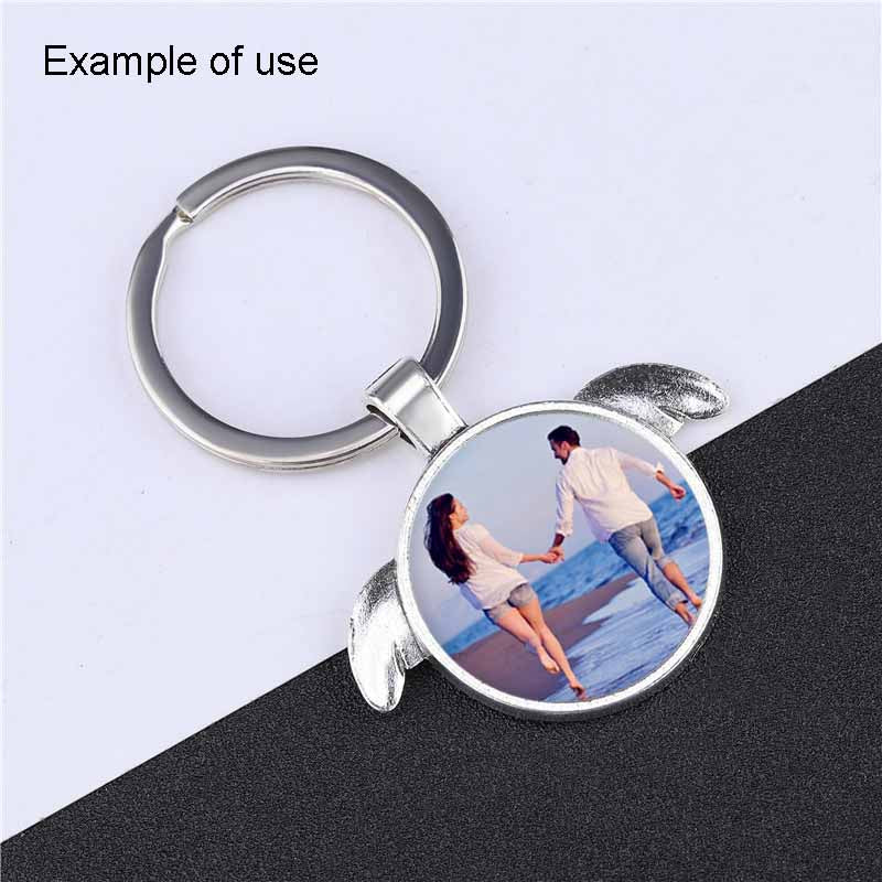 2PCS 37x41mm Fairy Wing Bezel Photo Setting Tray Blank Base Alloy Pendant Inner 25mm, fit Gems Cabochons, Bronze & Silver Charms for DIY Jewelry Accessories