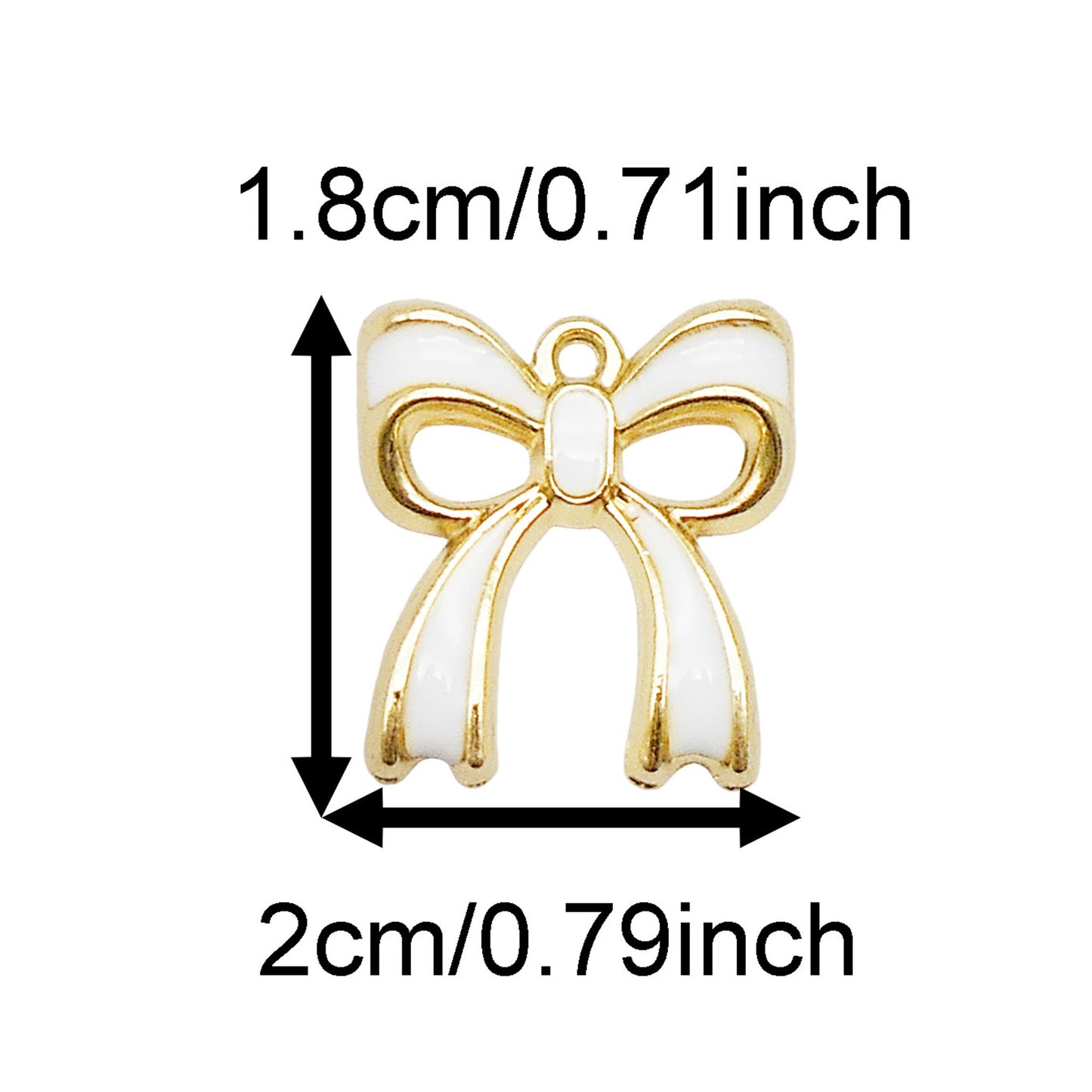 8PCS Quality Plated Black & White Alloy Bowknot Charms Enamel Bow Pendants for Jewelry Necklace Bracelet Earring Making Accessories Keychain Keyring Decor DIY Crafts Supplies