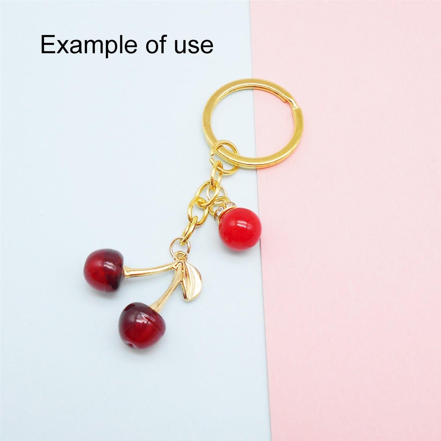 2Pcs Transparent Acrylic Cherry Charms with Alloy Enamel Leaf 3D Fruit Pendants Jewelry Making Accessories Necklace Bracelet Earring Decoration Keychains Shoes Crafts Decor