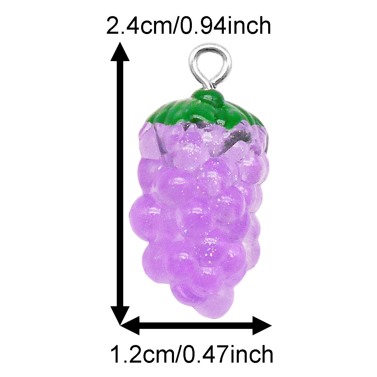 1pc 12*12*24mm 3D Purple Grape Charms Acrylic Fruit Pendants for Jewelry Making Accessories DIY Crafts Supplies