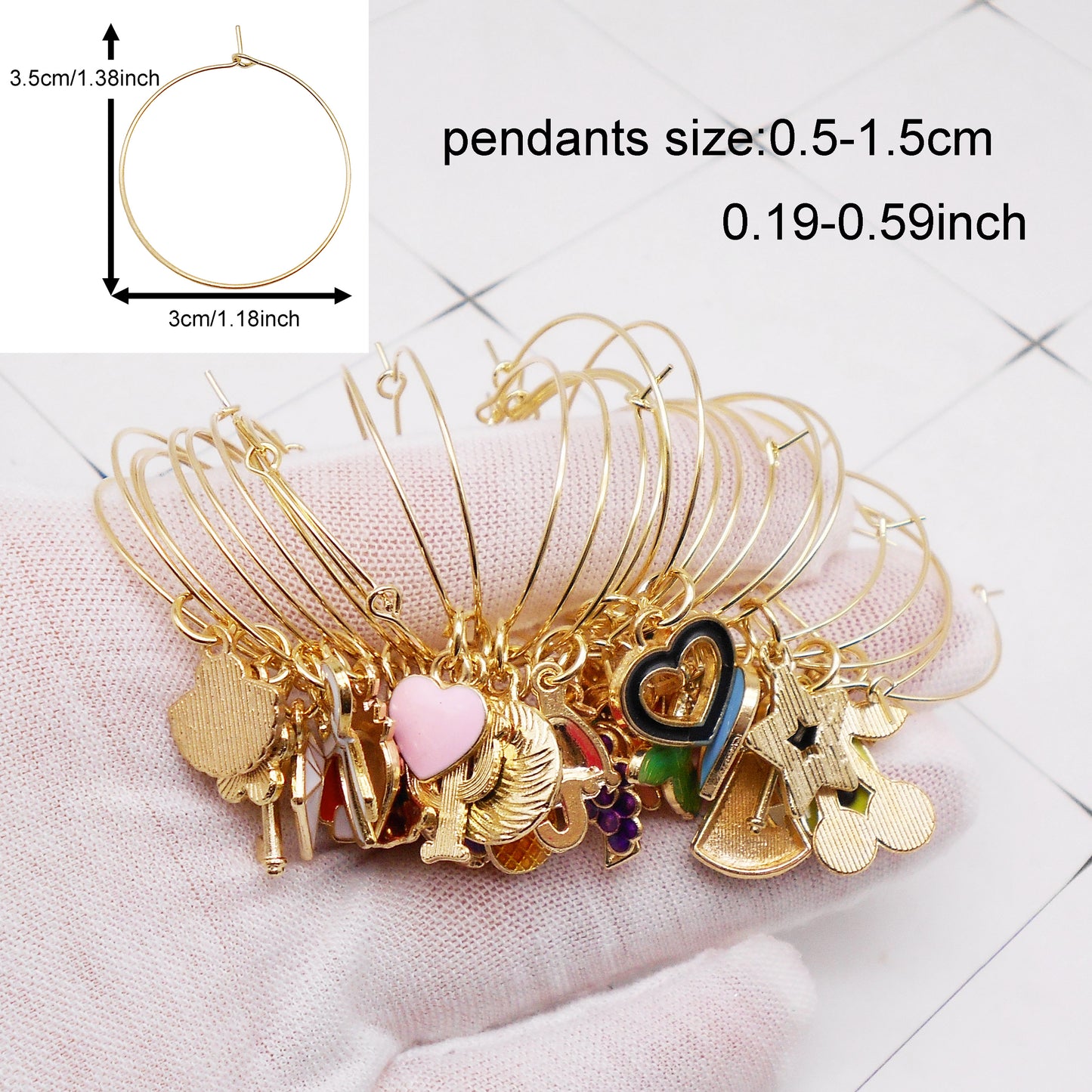 30pcs Mixed Gold Tone Alloy Rings Wine Glass Charms with Enamel Dangle for Weddings Parties Celebrations Wine Cups Goblet Decor