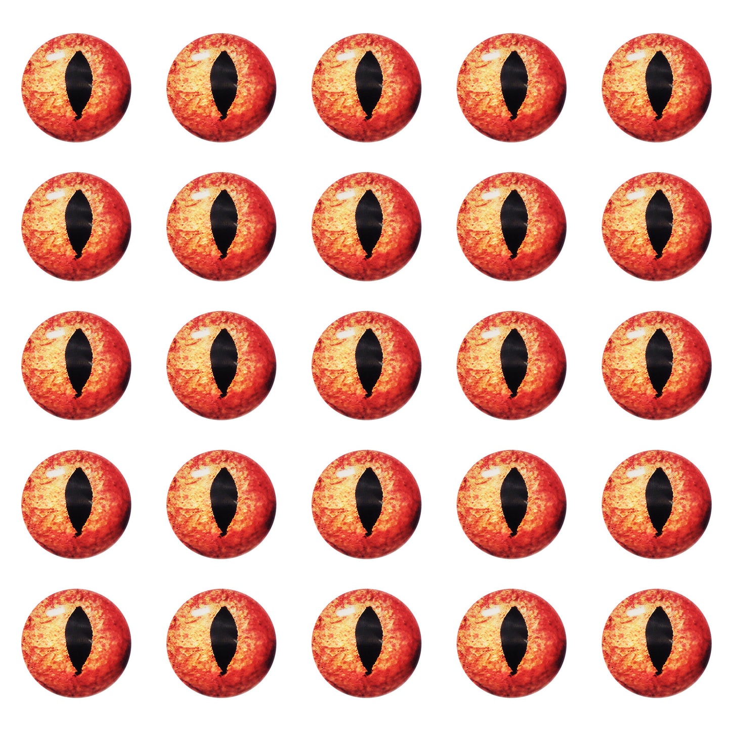 50pcs 6/8/10mm Glass Animal Toy Eyes Vertical Pupil Evil Dragon Eyes Flat Back Cabochons Decorative Cat Lizard Eyes for DIY Crafts Doll Jewelry Making