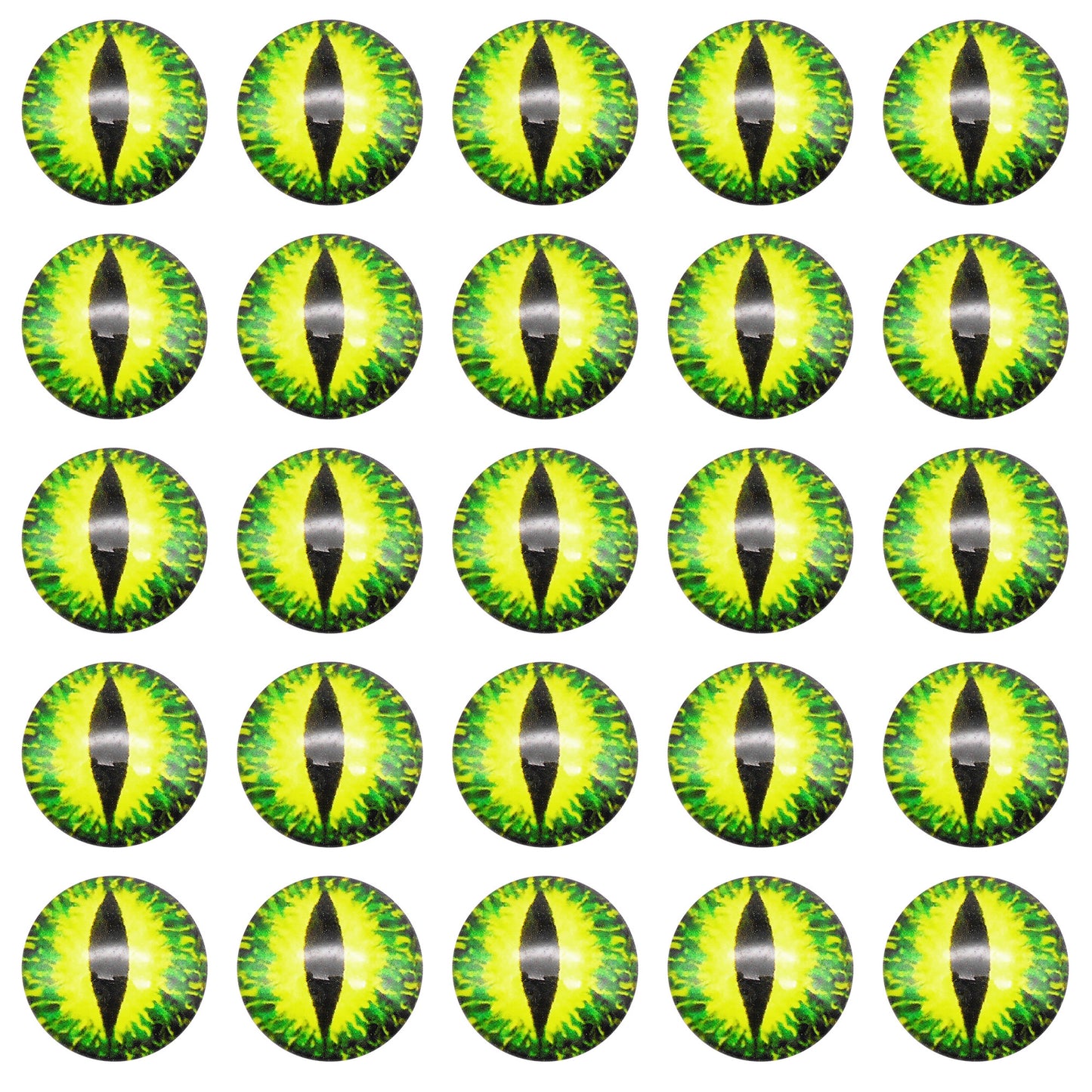50pcs 6/8/10mm Glass Animal Toy Eyes Vertical Pupil Evil Dragon Eyes Flat Back Cabochons Decorative Cat Lizard Eyes for DIY Crafts Doll Jewelry Making