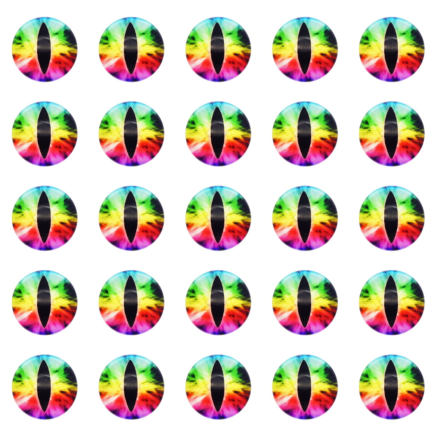 50pcs 6/8/10mm Glass Animal Toy Eyes Vertical Pupil Evil Dragon Eyes Flat Back Cabochons Decorative Cat Lizard Eyes for DIY Crafts Doll Jewelry Making