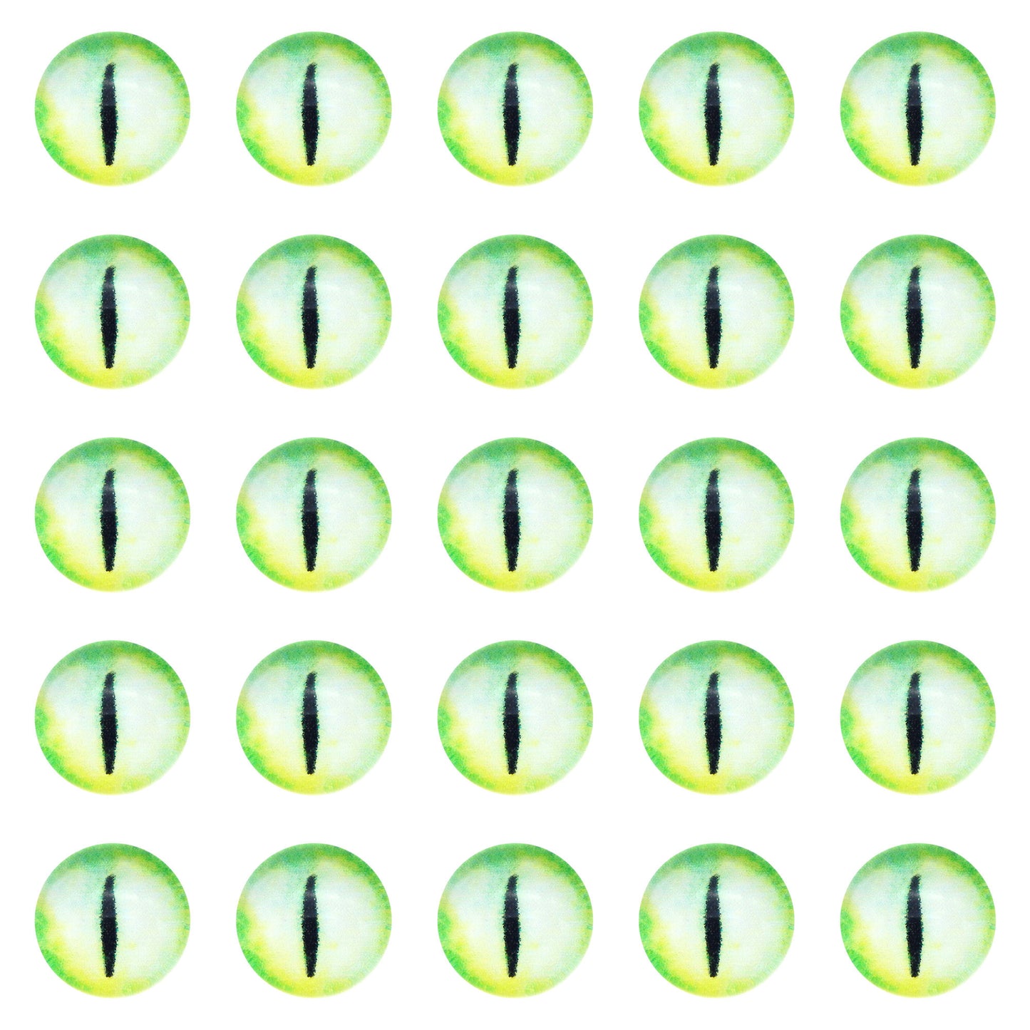 50pcs 6/8/10mm Glass Animal Toy Eyes Vertical Pupil Evil Dragon Eyes Flat Back Cabochons Decorative Cat Lizard Eyes for DIY Crafts Doll Jewelry Making