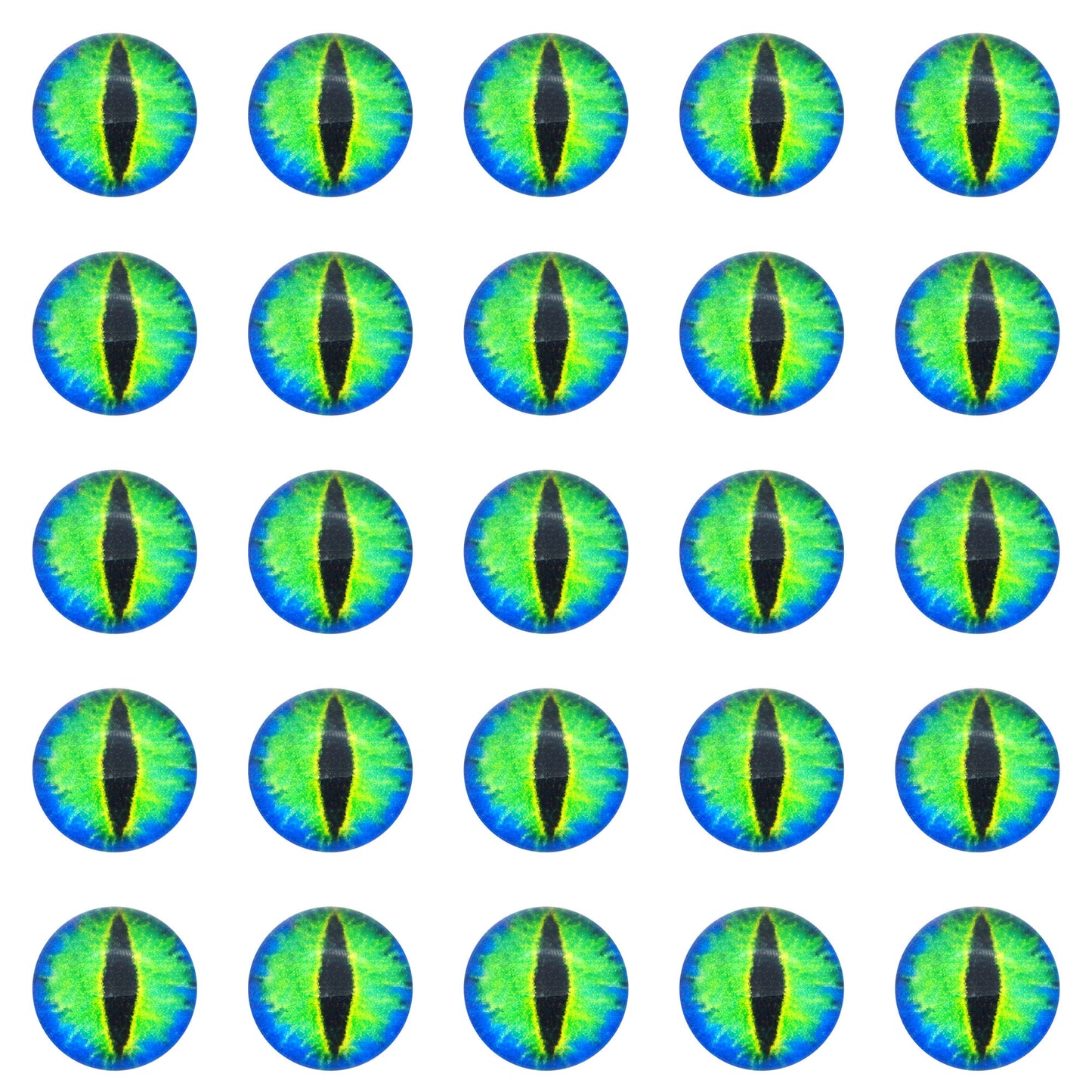 50pcs 6/8/10mm Glass Animal Toy Eyes Vertical Pupil Evil Dragon Eyes Flat Back Cabochons Decorative Cat Lizard Eyes for DIY Crafts Doll Jewelry Making