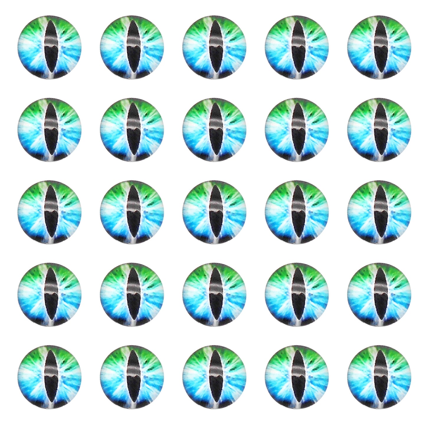 50pcs 6/8/10mm Glass Animal Toy Eyes Vertical Pupil Evil Dragon Eyes Flat Back Cabochons Decorative Cat Lizard Eyes for DIY Crafts Doll Jewelry Making