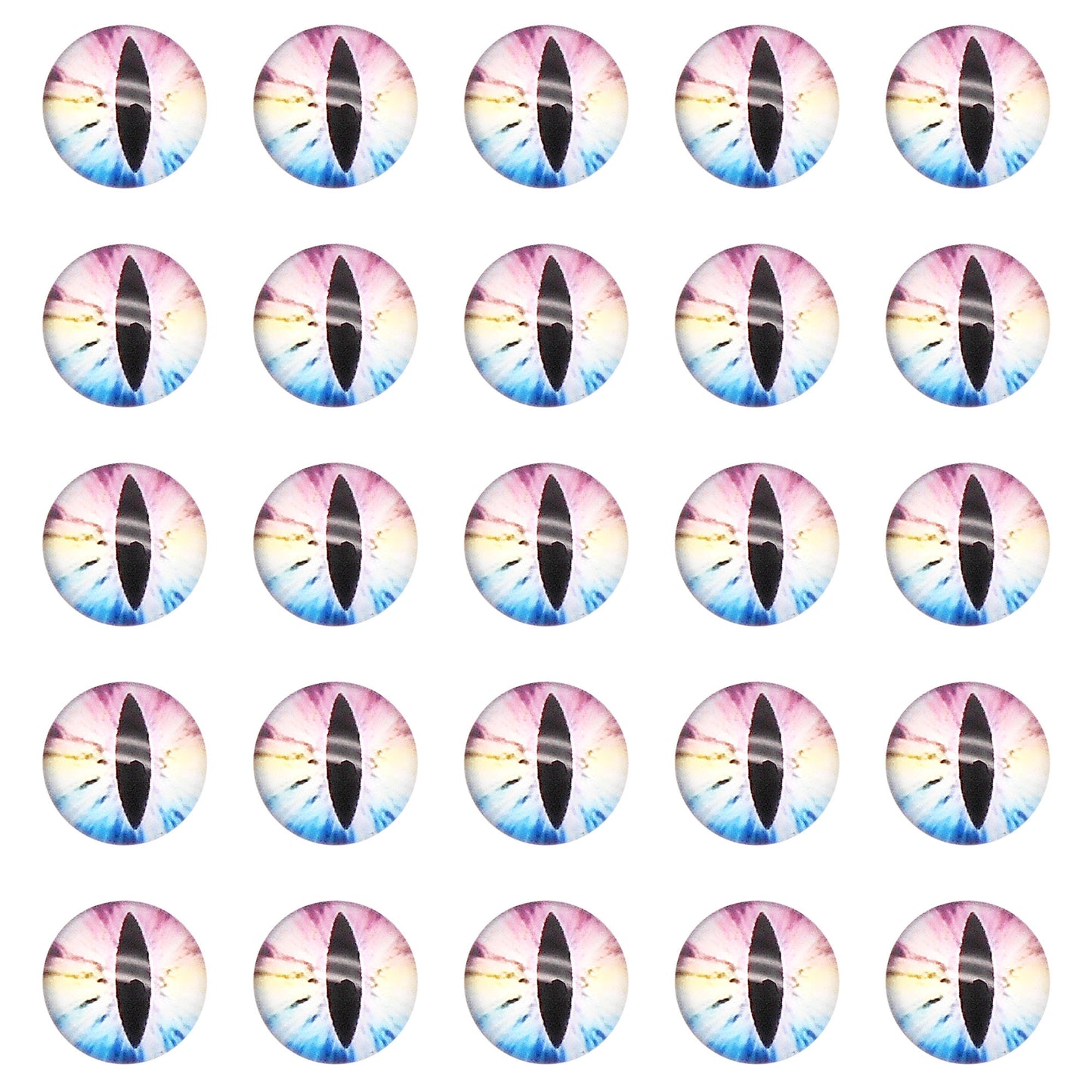 20pcs 15/18/20mm Animal Doll Eye Cabochons Flat Back Spacers Vertical Pupil Cat Dragon Eyes Glass Crafts for Jewelry Making Toy Decor