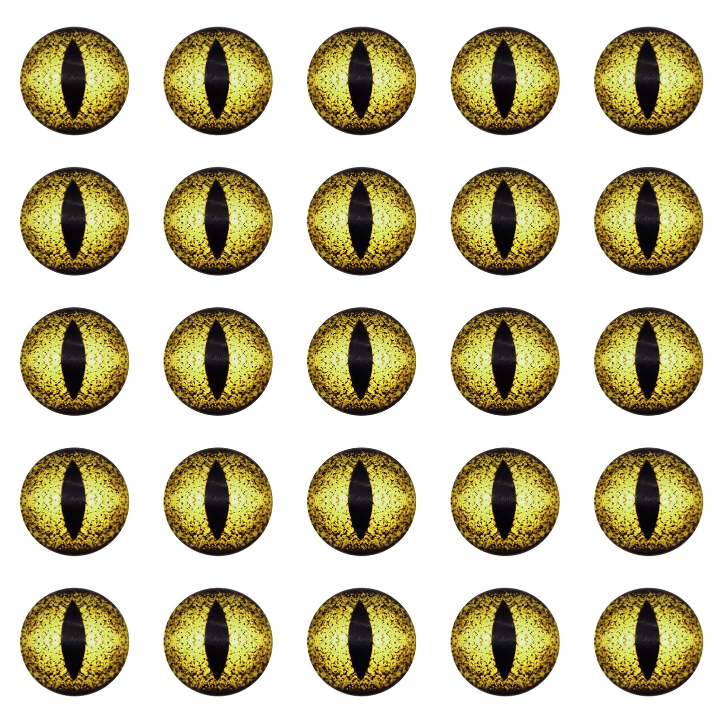 50pcs 6/8/10mm Glass Animal Toy Eyes Vertical Pupil Evil Dragon Eyes Flat Back Cabochons Decorative Cat Lizard Eyes for DIY Crafts Doll Jewelry Making