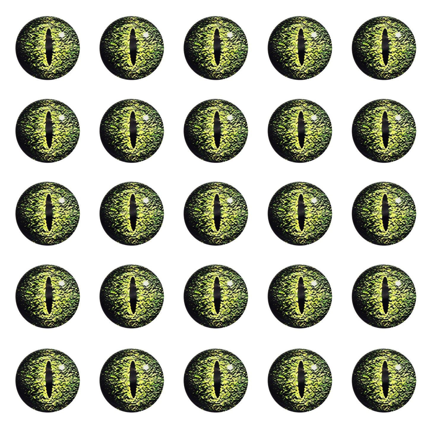 50pcs 6/8/10mm Glass Animal Toy Eyes Vertical Pupil Evil Dragon Eyes Flat Back Cabochons Decorative Cat Lizard Eyes for DIY Crafts Doll Jewelry Making
