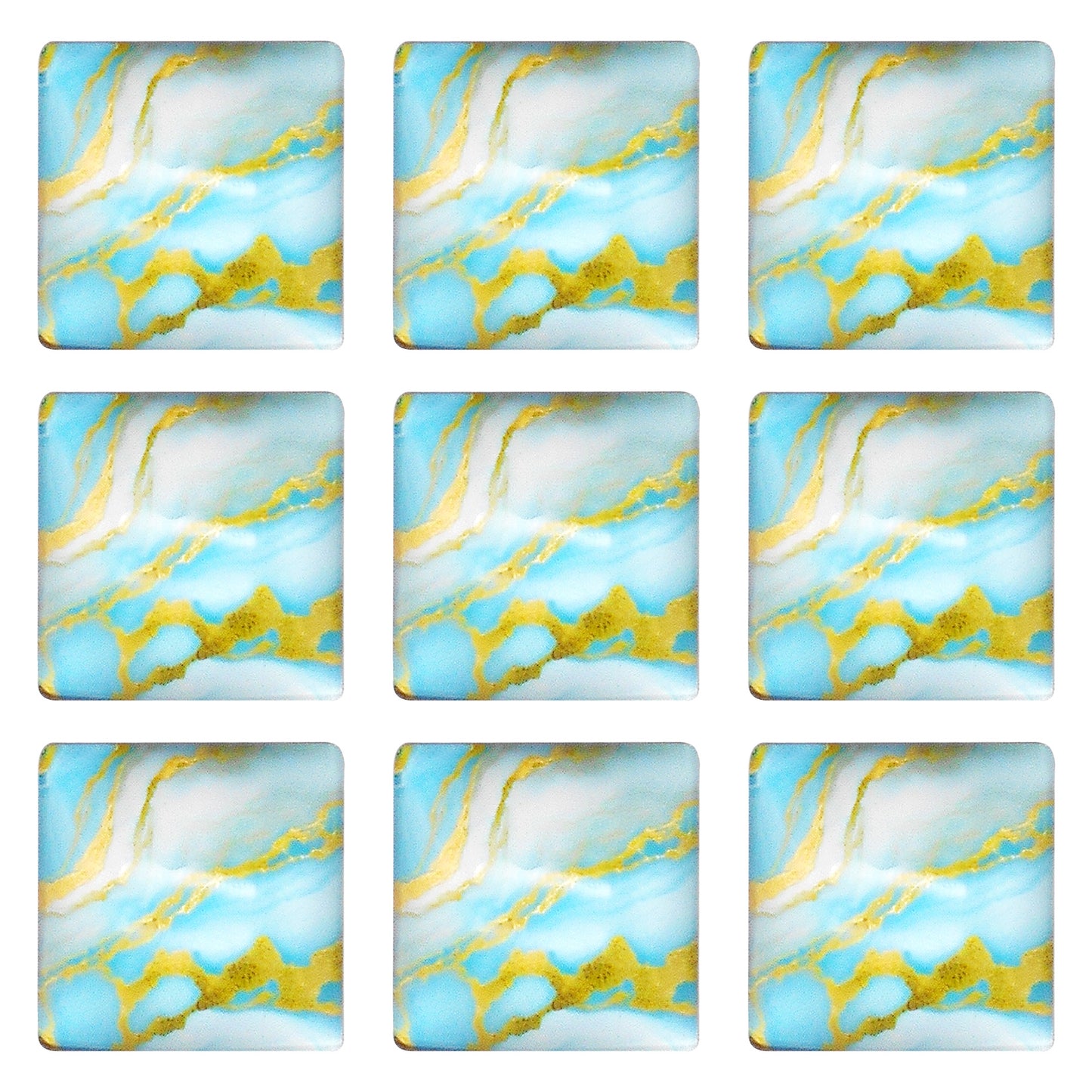 12pcs 25mm Flat Back Marble Texture Pattern Cabochons Square Glass Tiles Time Gems Scrapbooking Embellishments for Jewelry Making DIY Crafts Decor