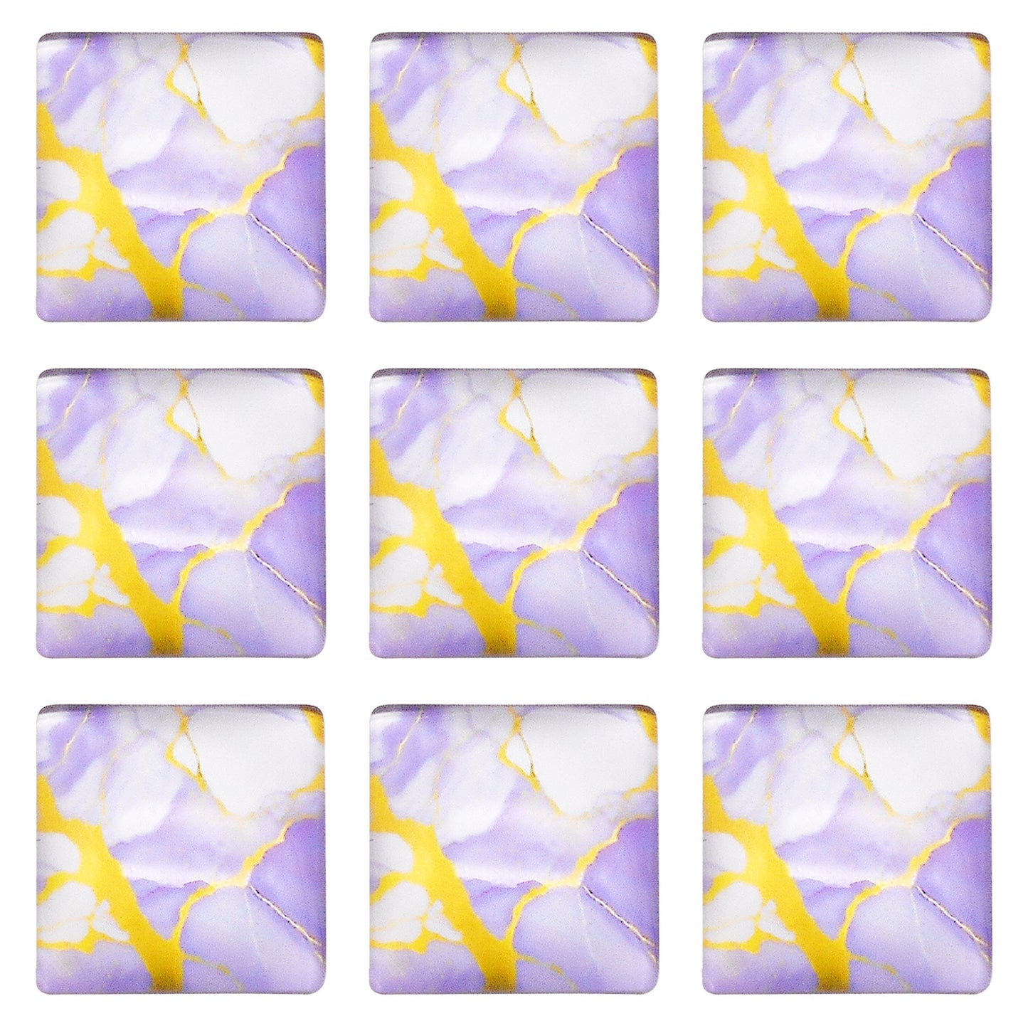 12pcs 25mm Flat Back Marble Texture Pattern Cabochons Square Glass Tiles Time Gems Scrapbooking Embellishments for Jewelry Making DIY Crafts Decor