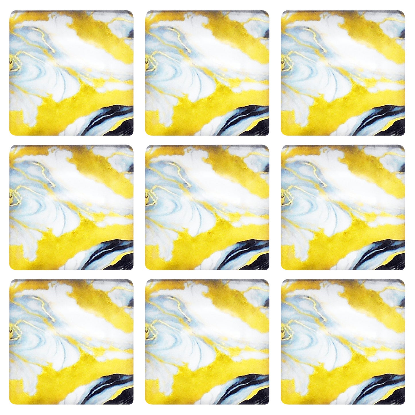 12pcs 25mm Flat Back Marble Texture Pattern Cabochons Square Glass Tiles Time Gems Scrapbooking Embellishments for Jewelry Making DIY Crafts Decor