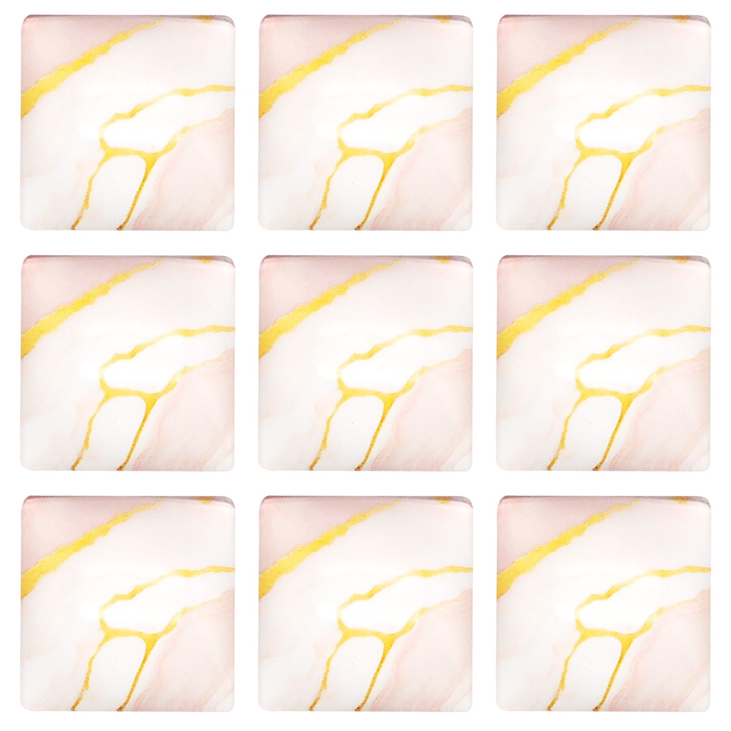 12pcs 25mm Flat Back Marble Texture Pattern Cabochons Square Glass Tiles Time Gems Scrapbooking Embellishments for Jewelry Making DIY Crafts Decor