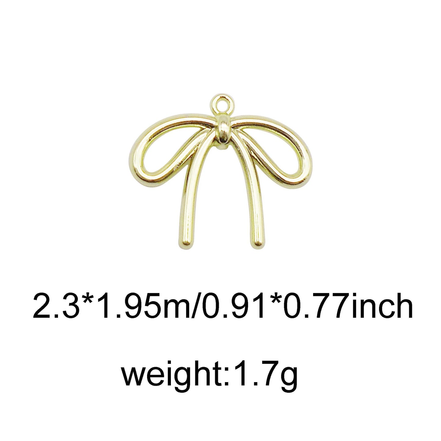 1/10/11/21pcs Colorfast Metal Alloy Bow Charms Light Gold&Silver Color Bowknot Pendants for Necklace Bracelet Earring Jewelry Making Accessories