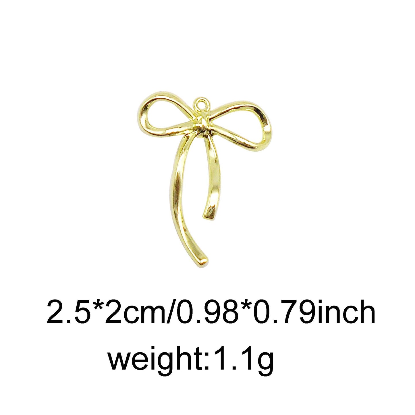 1/10/11/21pcs Colorfast Metal Alloy Bow Charms Light Gold&Silver Color Bowknot Pendants for Necklace Bracelet Earring Jewelry Making Accessories