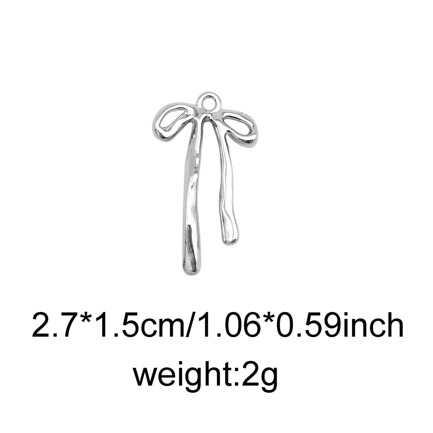 1/10/11/21pcs Colorfast Metal Alloy Bow Charms Light Gold&Silver Color Bowknot Pendants for Necklace Bracelet Earring Jewelry Making Accessories
