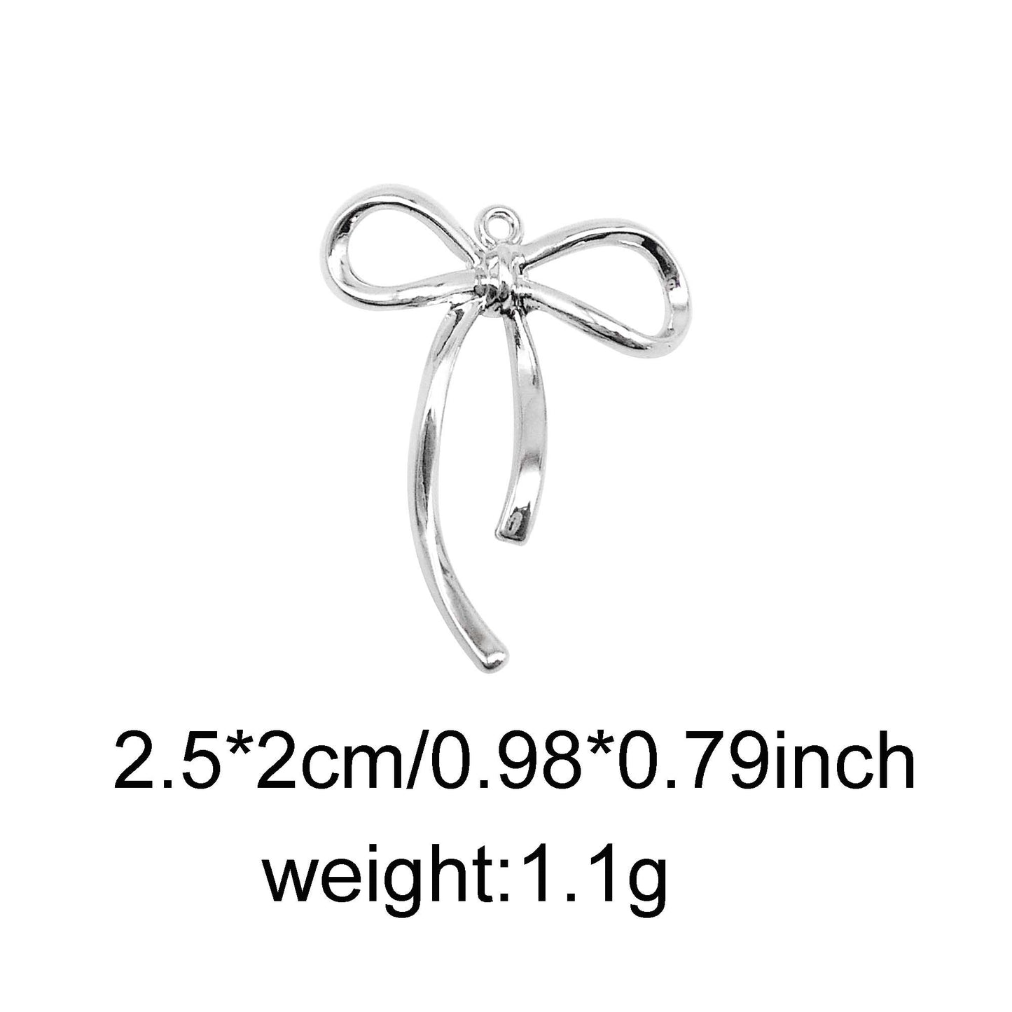 1/10/11/21pcs Colorfast Metal Alloy Bow Charms Light Gold&Silver Color Bowknot Pendants for Necklace Bracelet Earring Jewelry Making Accessories