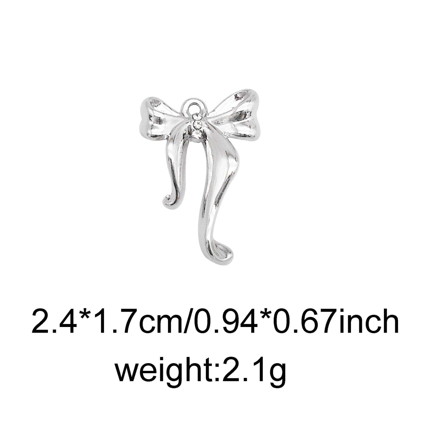 1/10/11/21pcs Colorfast Metal Alloy Bow Charms Light Gold&Silver Color Bowknot Pendants for Necklace Bracelet Earring Jewelry Making Accessories