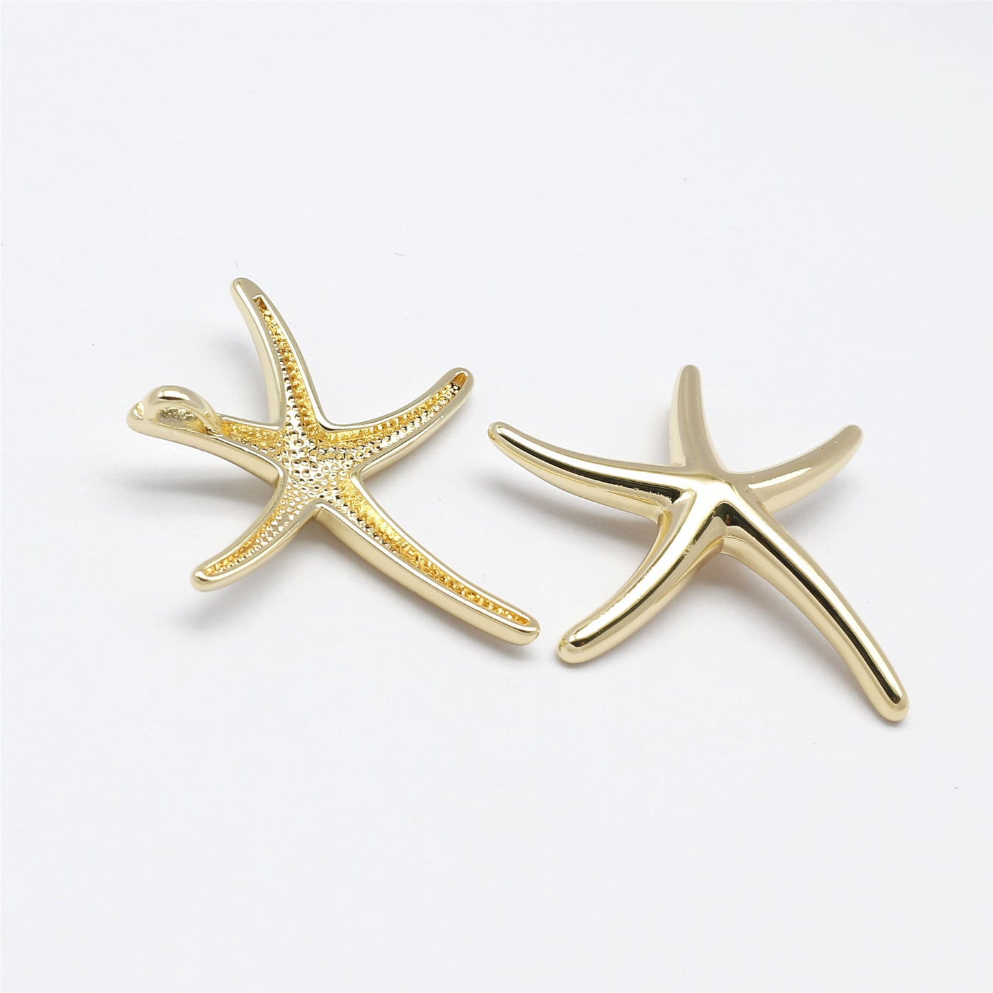 1 Piece 28.5*31mm Quality Plated Gold Tone Copper Sea Star Charms Matte Starfish Pendants for Necklace Bracelet Earring Making DIY Jewelry Crafts Decor