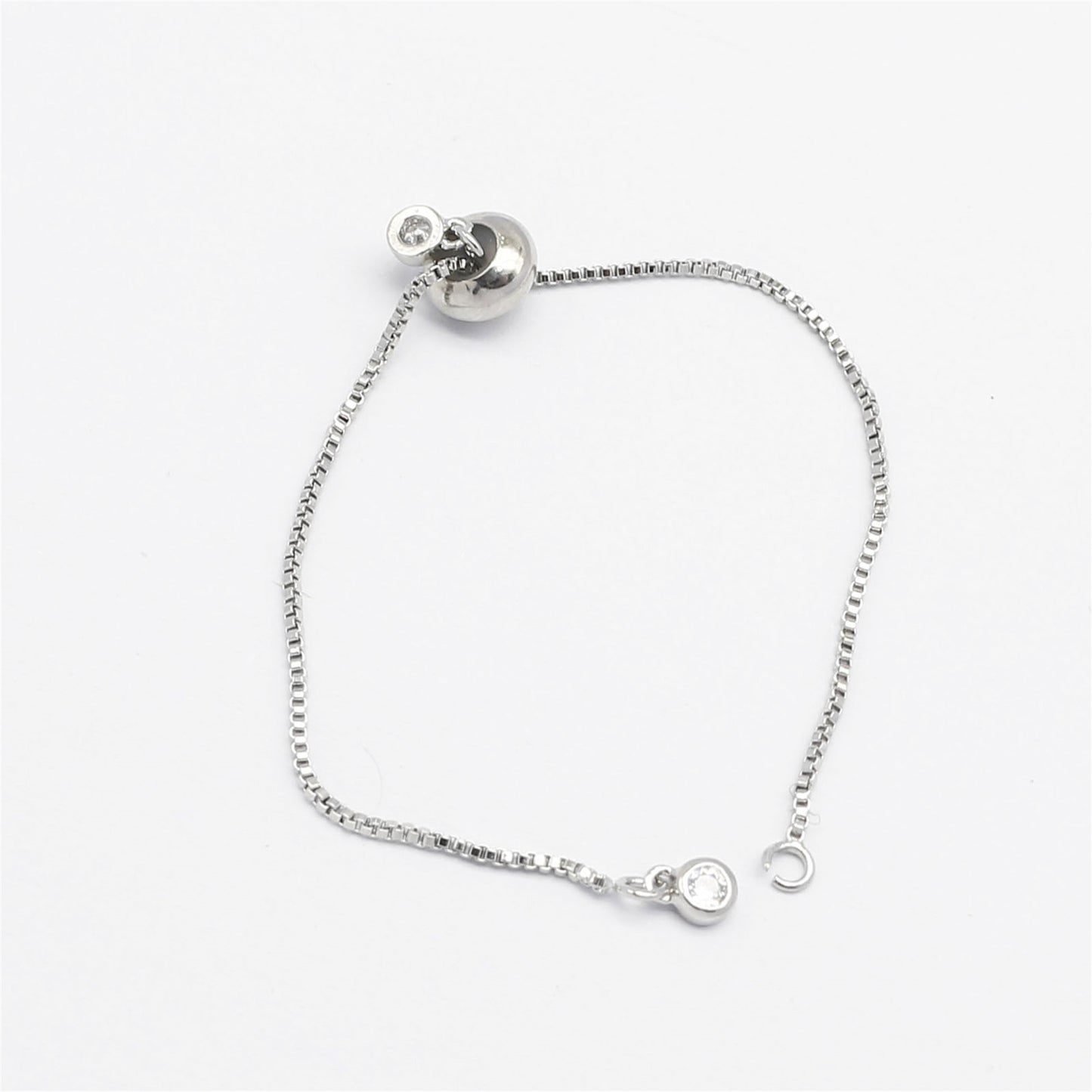 1 Piece 70mm Silver Color Jewelry Chain with Silicone Beads Copper Adjustable Extension Chains for Necklace Bracelet Accessories