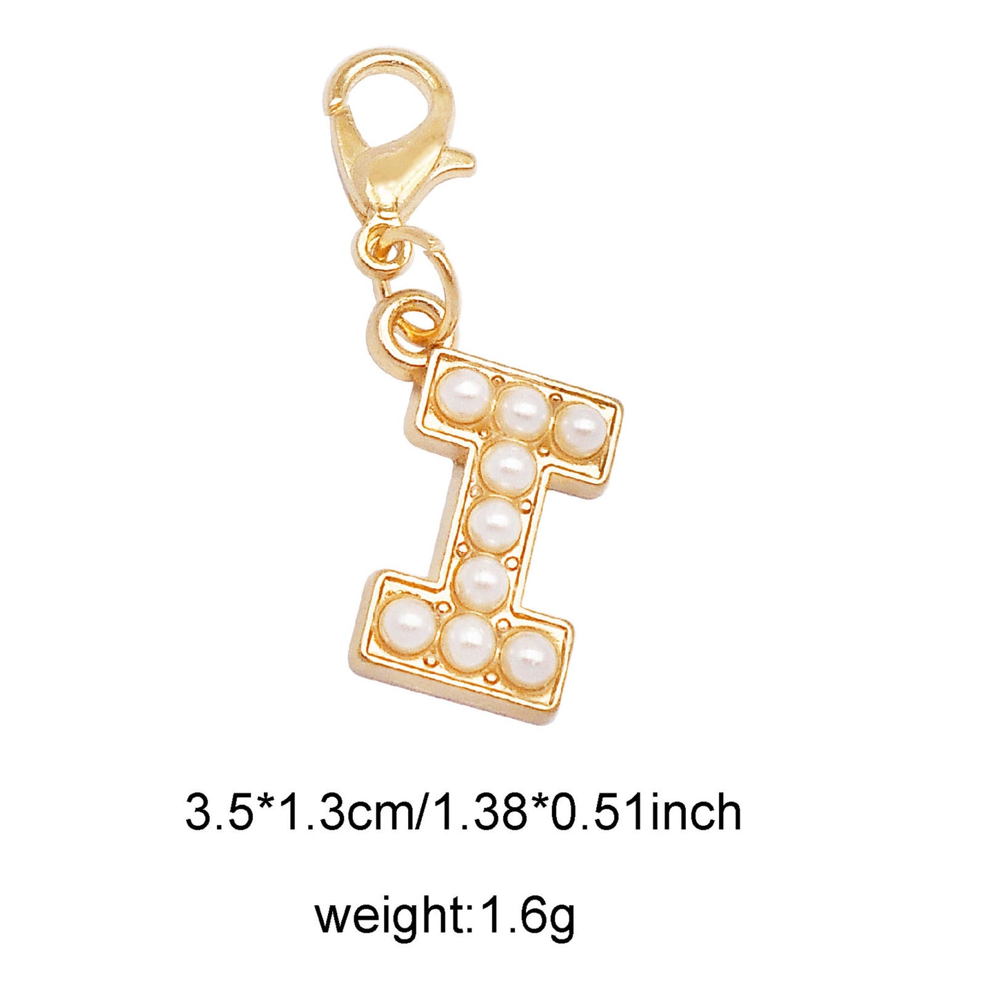 1/26pcs Alphabet A-Z Letters Charms Faux Pearl Embellished Alloy Pendants for Jewelry Making Accessories Ladies Bags Clothes Shoes DIY Crafts Decor