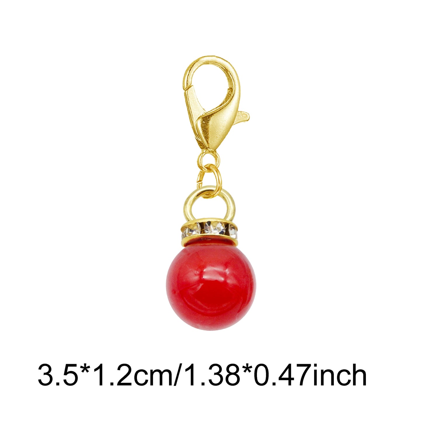 1 Piece Handmade Faux Pearl Pendant with Crystal Rhinestones Multi-color Shoes Charms Hat Bag Hanging Decor Keychains Dangle
