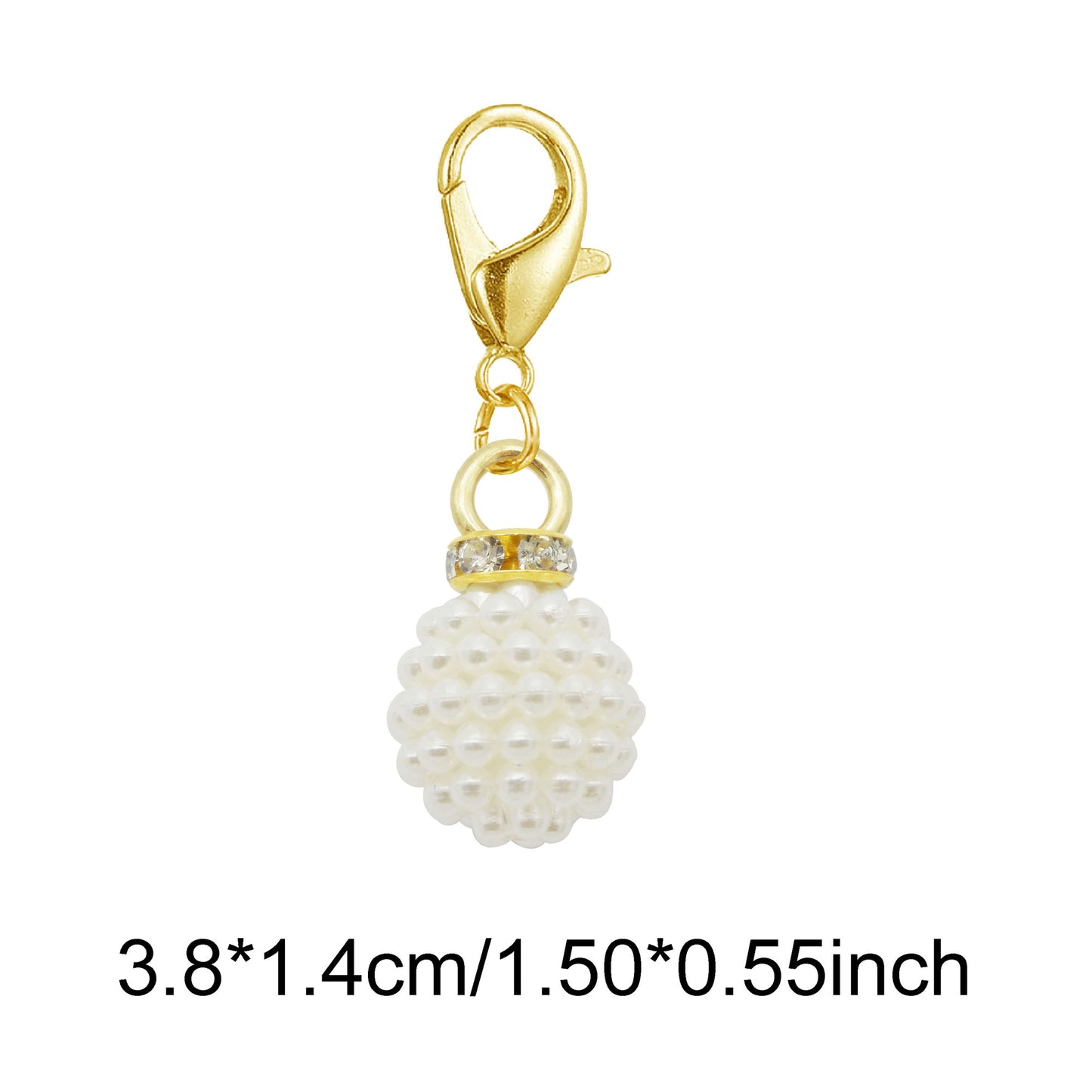 1 Piece Handmade Faux Pearl Pendant with Crystal Rhinestones Multi-color Shoes Charms Hat Bag Hanging Decor Keychains Dangle