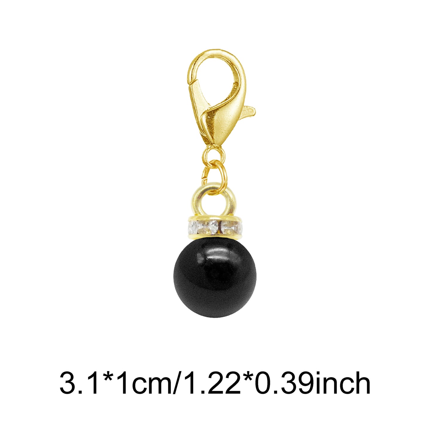 1 Piece Handmade Faux Pearl Pendant with Crystal Rhinestones Multi-color Shoes Charms Hat Bag Hanging Decor Keychains Dangle