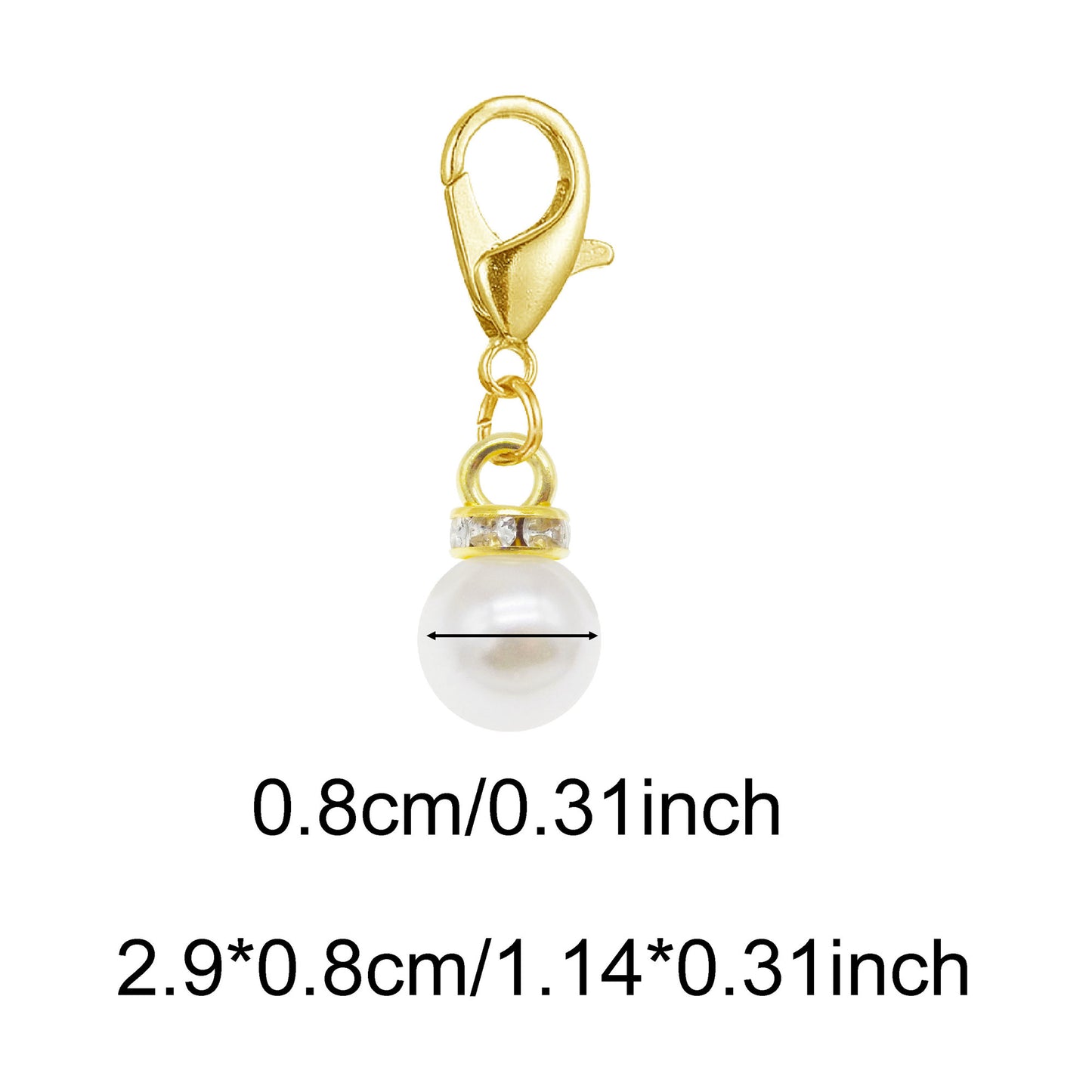 1 Piece Handmade Faux Pearl Pendant with Crystal Rhinestones Multi-color Shoes Charms Hat Bag Hanging Decor Keychains Dangle