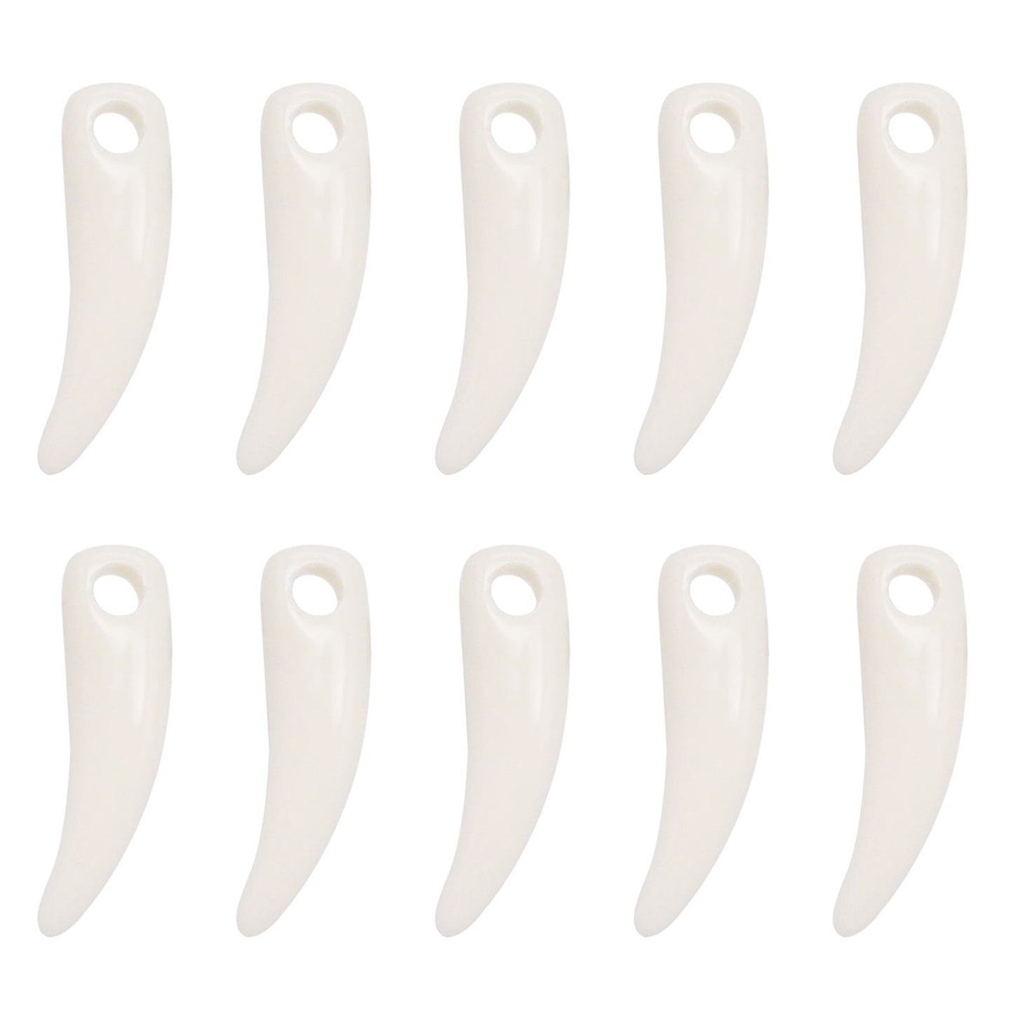 10pcs White Resin Animal Fangs Charms Imitation Wolf Teeth for Necklace Bracelet Earring Pendant Making DIY Crafts Decor Personality Decoration