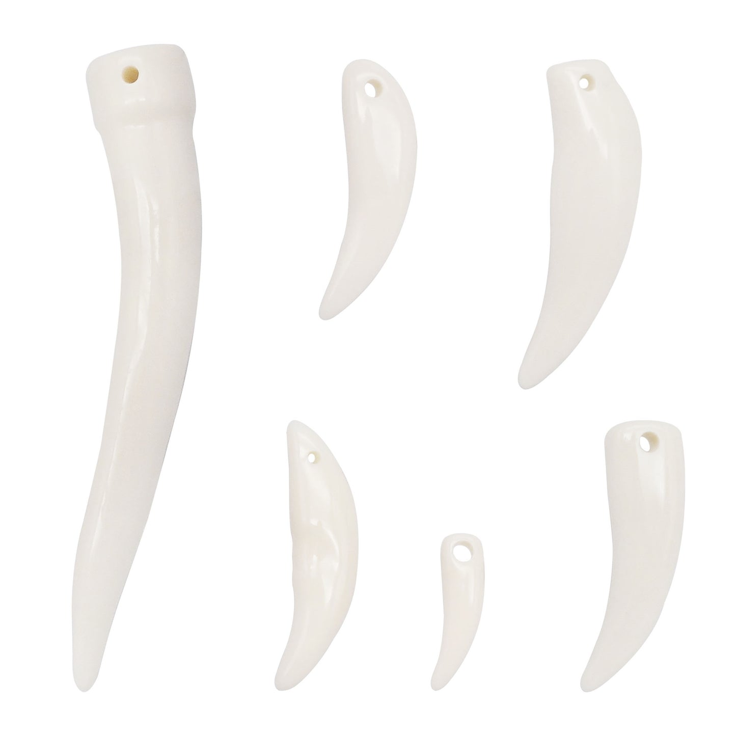 Resin Wolf Teeth Charms White Animal Fangs Pendants for Necklace Bracelet Making Jewelry Supplies Crafts Decoration