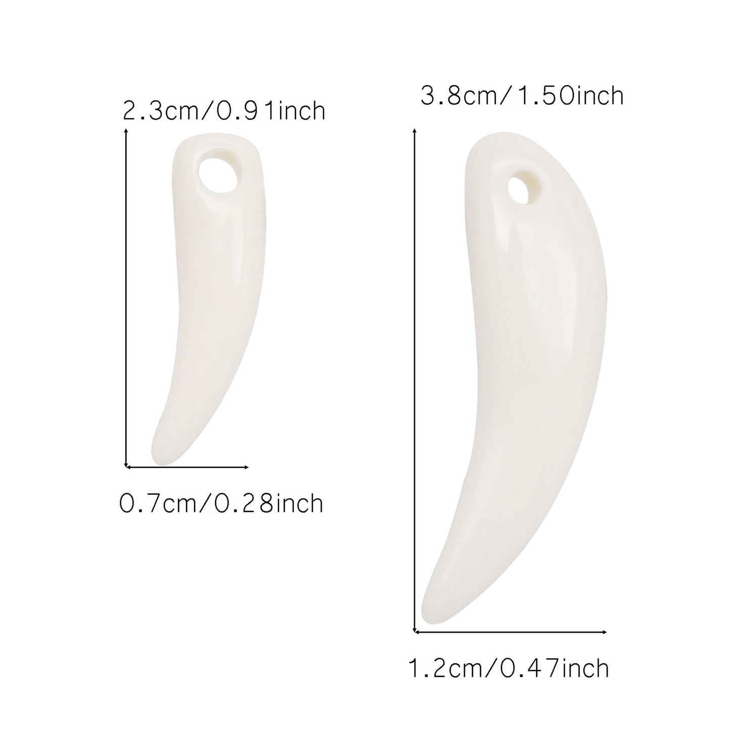Resin Wolf Teeth Charms White Animal Fangs Pendants for Necklace Bracelet Making Jewelry Supplies Crafts Decoration