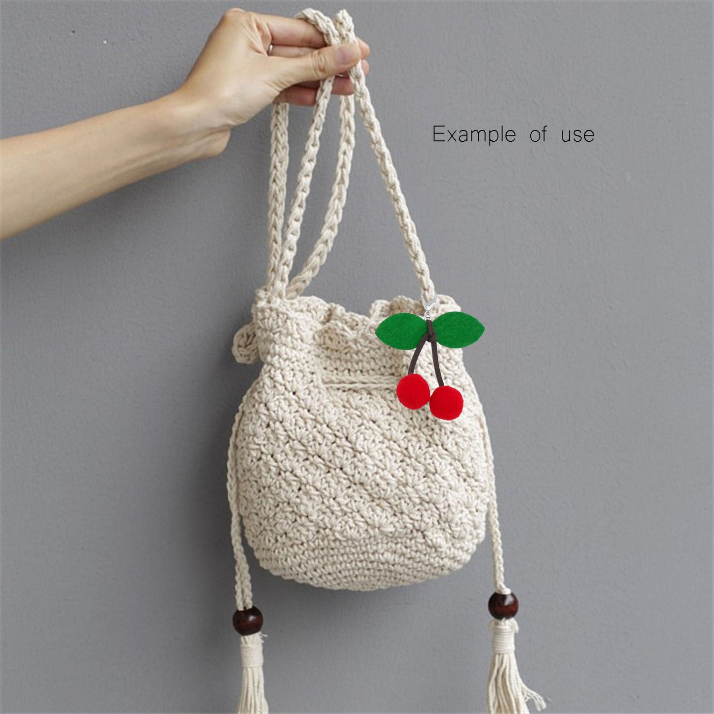 2pcs Fabric Cherry Pendants with Lobster Clasps 3D Fruit Shoe Charms Jewelry Making Supplies Clothes Bags Hanging Decor