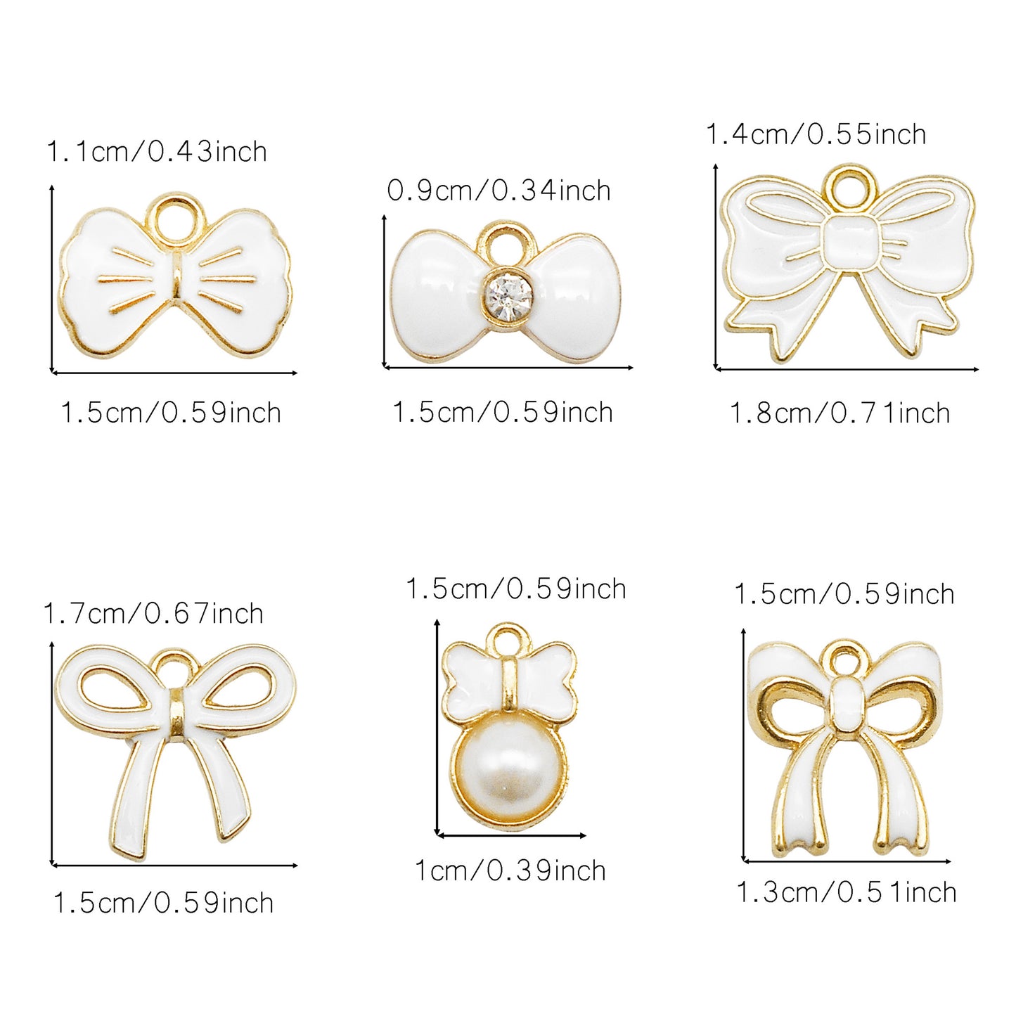 1 Box of 60Pcs Metal Alloy Bow Charms Enamel Bowknot Pendants for Jewelry Necklace Bracelet Earring Making Accessories DIY Crafts Decoration