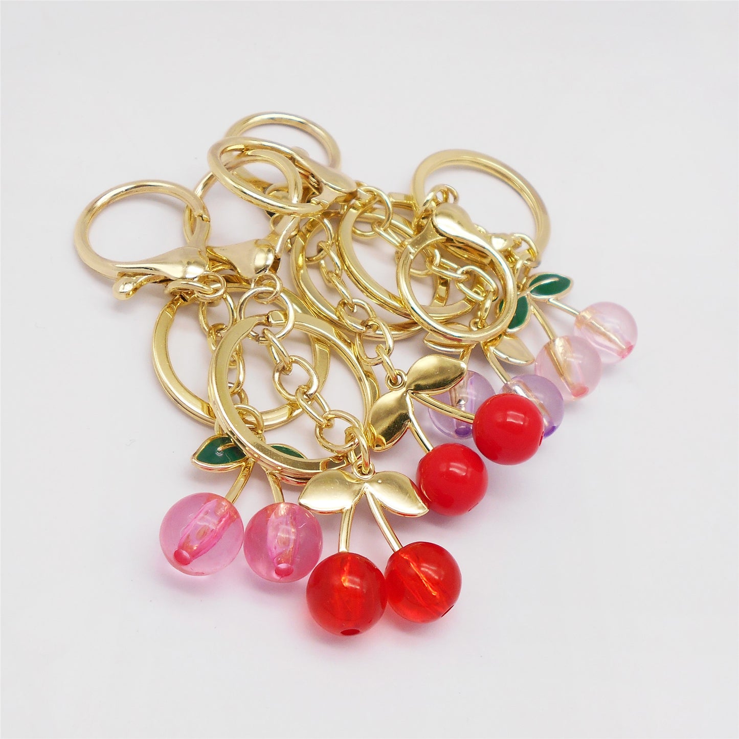 1/5pcs Alloy Cherry Pendants with Clasps Cute Shoe Charms Keychains Dangles Jewelry Making Accessories Bags Purses Clothes Decoration