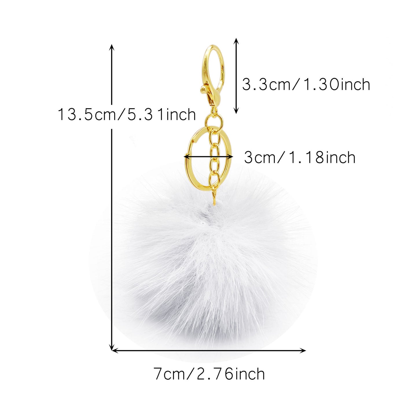 1 Piece Faux Rabbit Fur Pom pom Charms with Clasps Fluffy Ball Pendants Cute Jewelry Making Accessories Shoe Keychain Decoration Bags Purses Clothes Hanging Decor