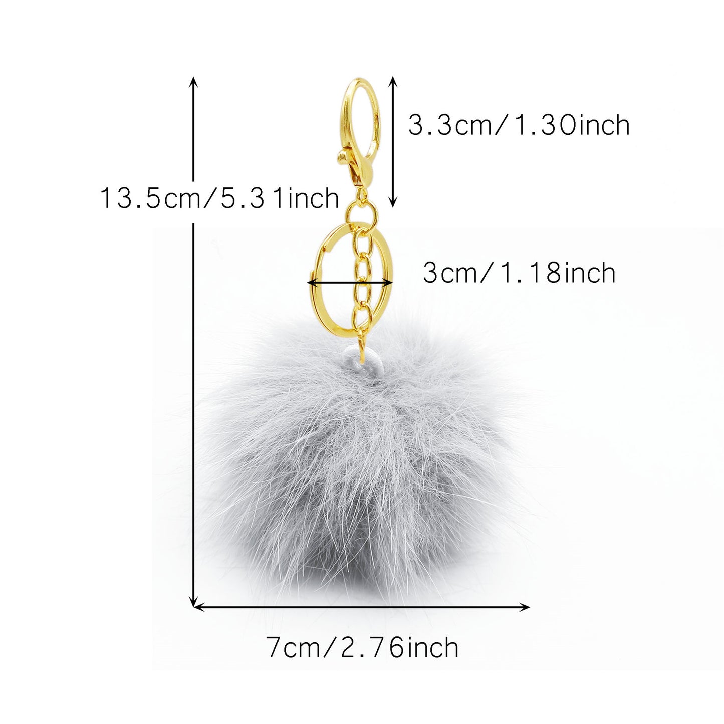 1 Piece Faux Rabbit Fur Pom pom Charms with Clasps Fluffy Ball Pendants Cute Jewelry Making Accessories Shoe Keychain Decoration Bags Purses Clothes Hanging Decor