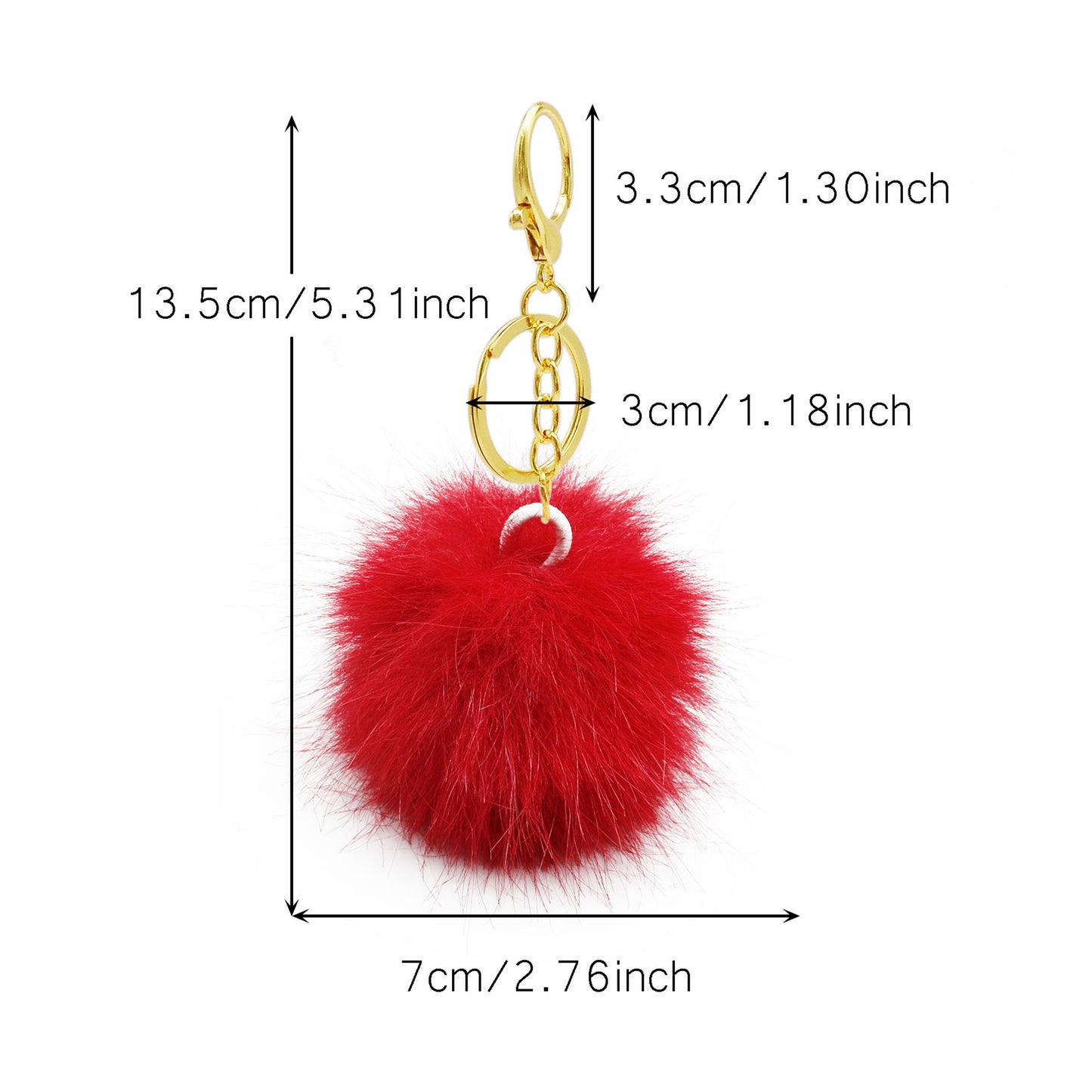 1 Piece Faux Rabbit Fur Pom pom Charms with Clasps Fluffy Ball Pendants Cute Jewelry Making Accessories Shoe Keychain Decoration Bags Purses Clothes Hanging Decor