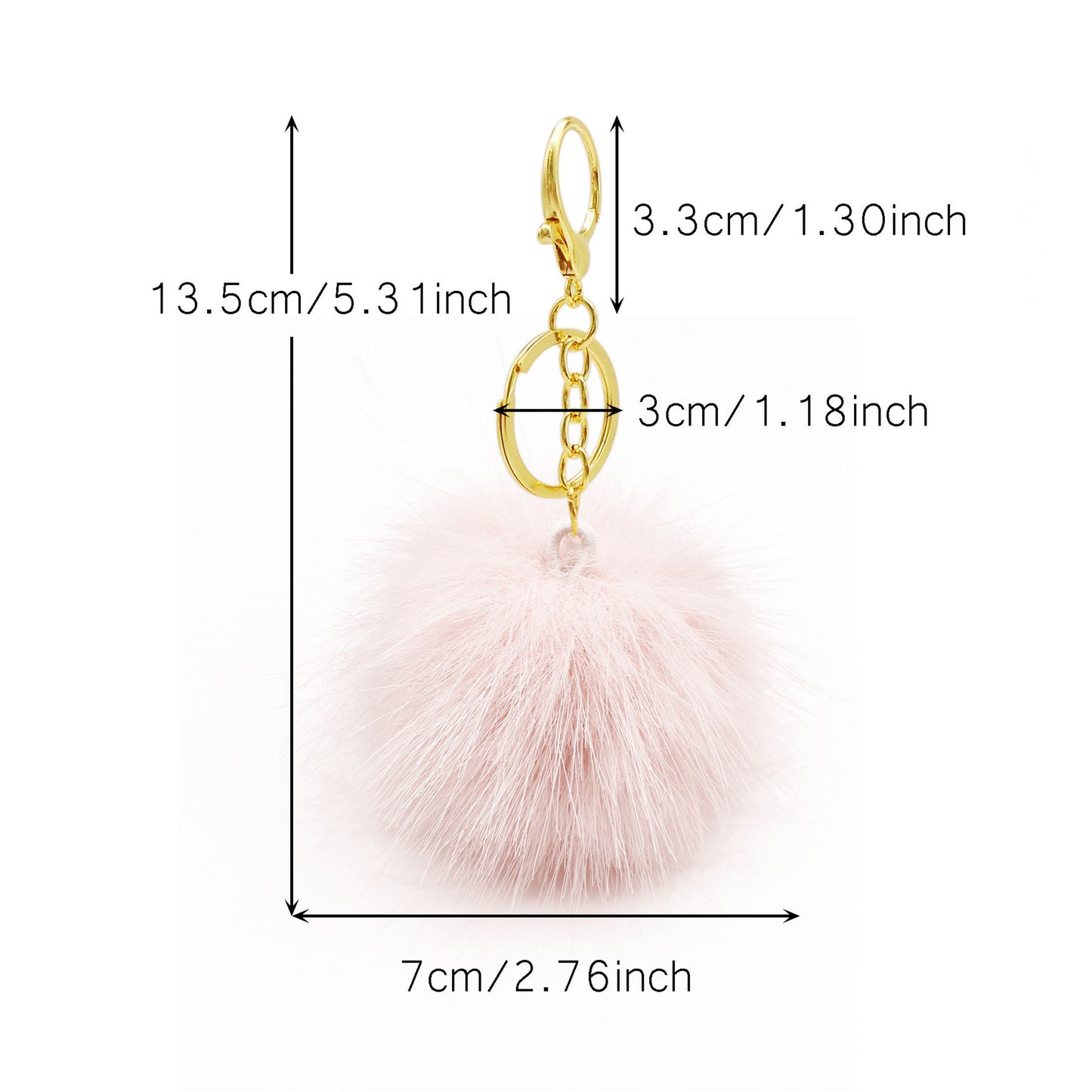 1 Piece Faux Rabbit Fur Pom pom Charms with Clasps Fluffy Ball Pendants Cute Jewelry Making Accessories Shoe Keychain Decoration Bags Purses Clothes Hanging Decor