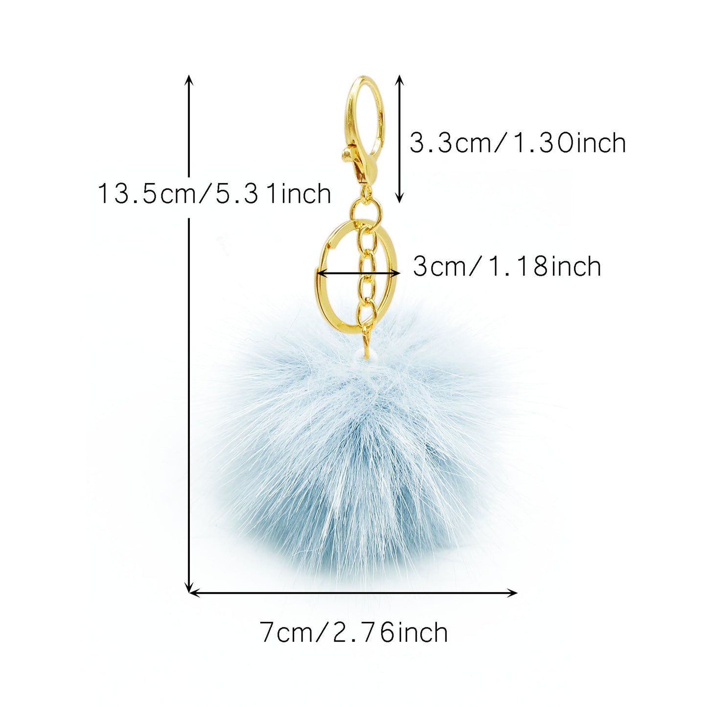 1 Piece Faux Rabbit Fur Pom pom Charms with Clasps Fluffy Ball Pendants Cute Jewelry Making Accessories Shoe Keychain Decoration Bags Purses Clothes Hanging Decor