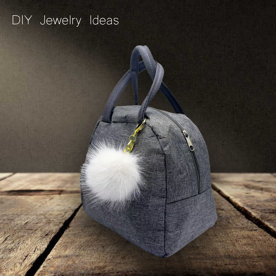 1 Piece Faux Rabbit Fur Pom pom Charms with Clasps Fluffy Ball Pendants Cute Jewelry Making Accessories Shoe Keychain Decoration Bags Purses Clothes Hanging Decor
