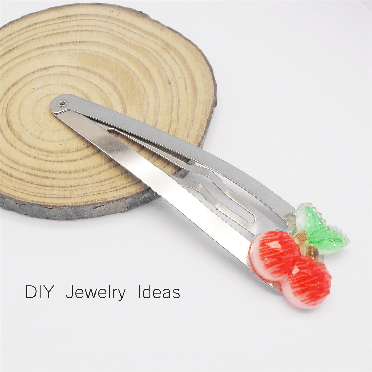 9pcs Sparkling Resin Cherry Cabochons Flat Back 3D Fruit Embellishment for Shoe Charms Making Jewelry Supplies Hair Clip Crafts Decor