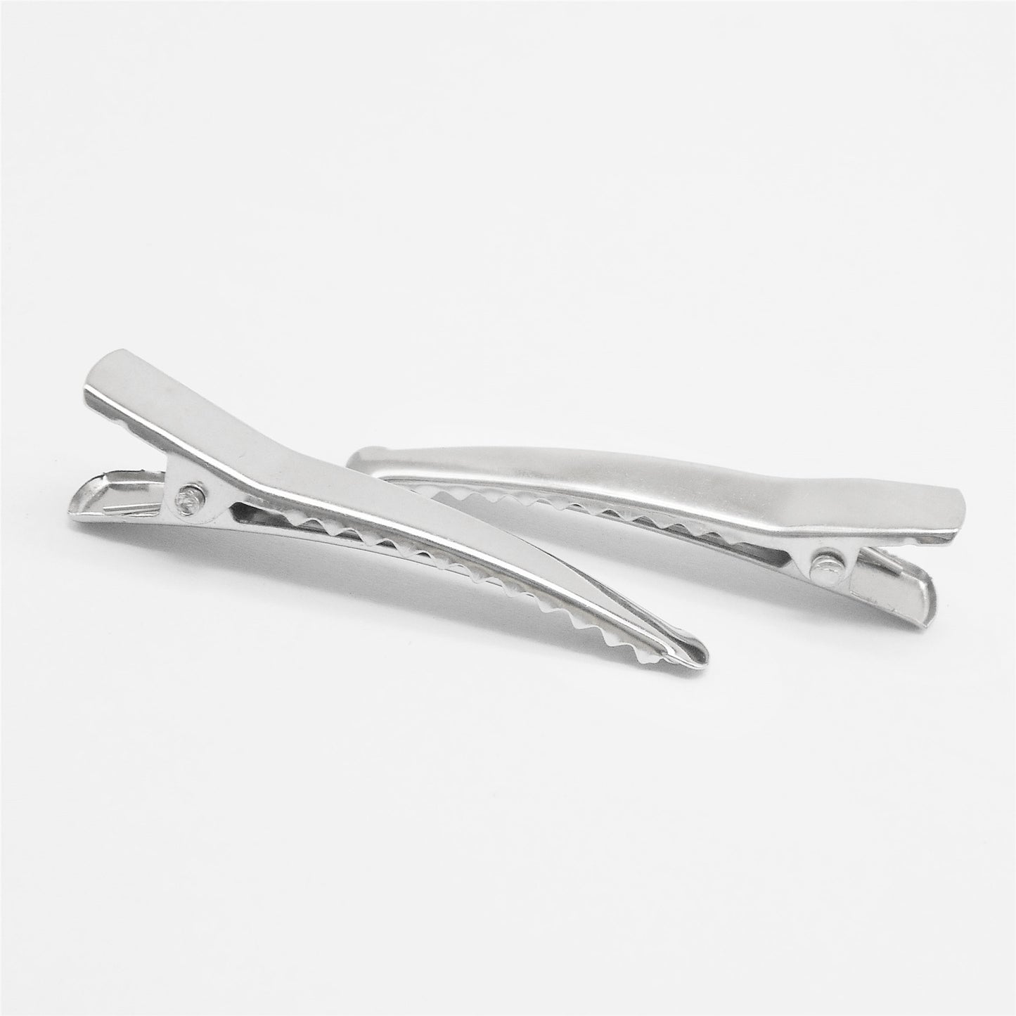 20pcs 11*44mm Iron Duckbill&Pointed Hair Clips Blank Setting Base for Embellishment DIY, Bangs&Sides Hairpins Silver Color Women Hair Styling Tool Accessories for Salon & Daily Use