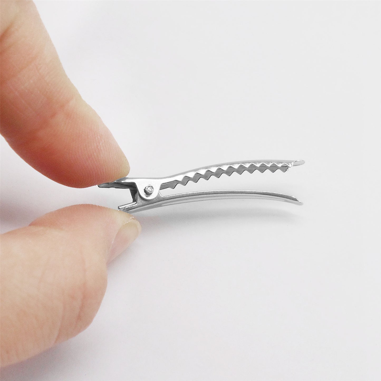 20pcs 11*44mm Iron Duckbill&Pointed Hair Clips Blank Setting Base for Embellishment DIY, Bangs&Sides Hairpins Silver Color Women Hair Styling Tool Accessories for Salon & Daily Use