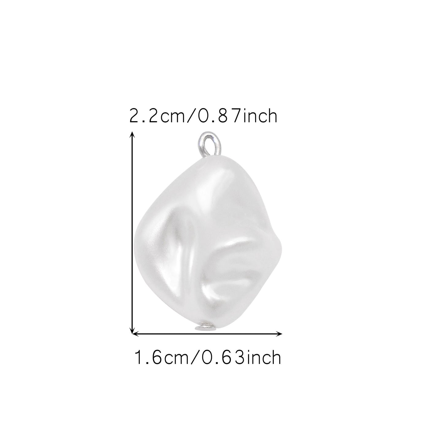 8pcs High-Gloss Irregular Imitation Pearl Charms White Plastic Pendant Jewelry Making Accessories Necklace Bracelet Earring Decoration Crafts Decor